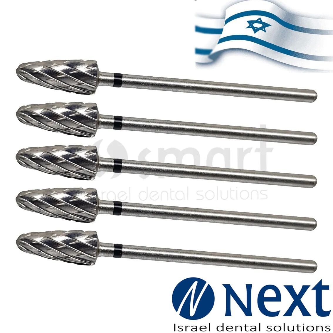 Lot X5 Dental Lab HP Carbide Cutter Bur Israel acrylic stone tungsten coarse 25