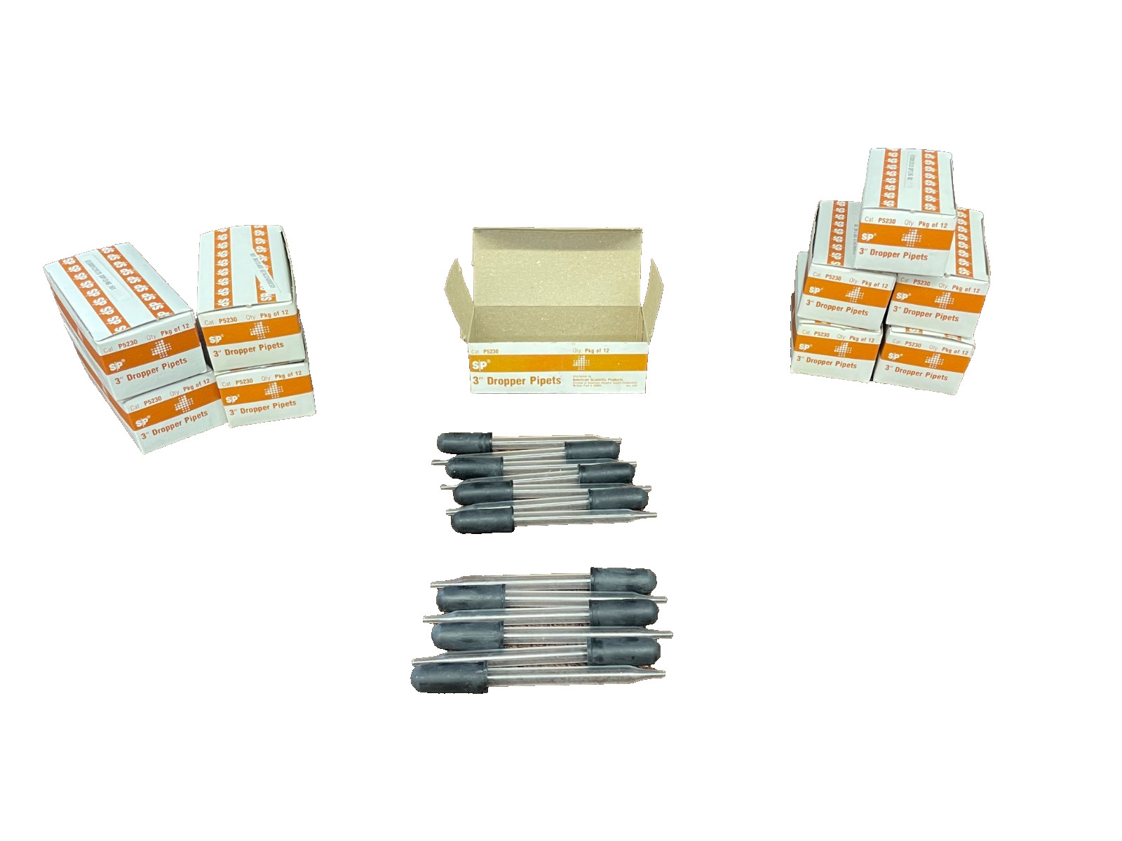 12 Packs Scientific 3″ Dropper Pipets P5230 6530004228120