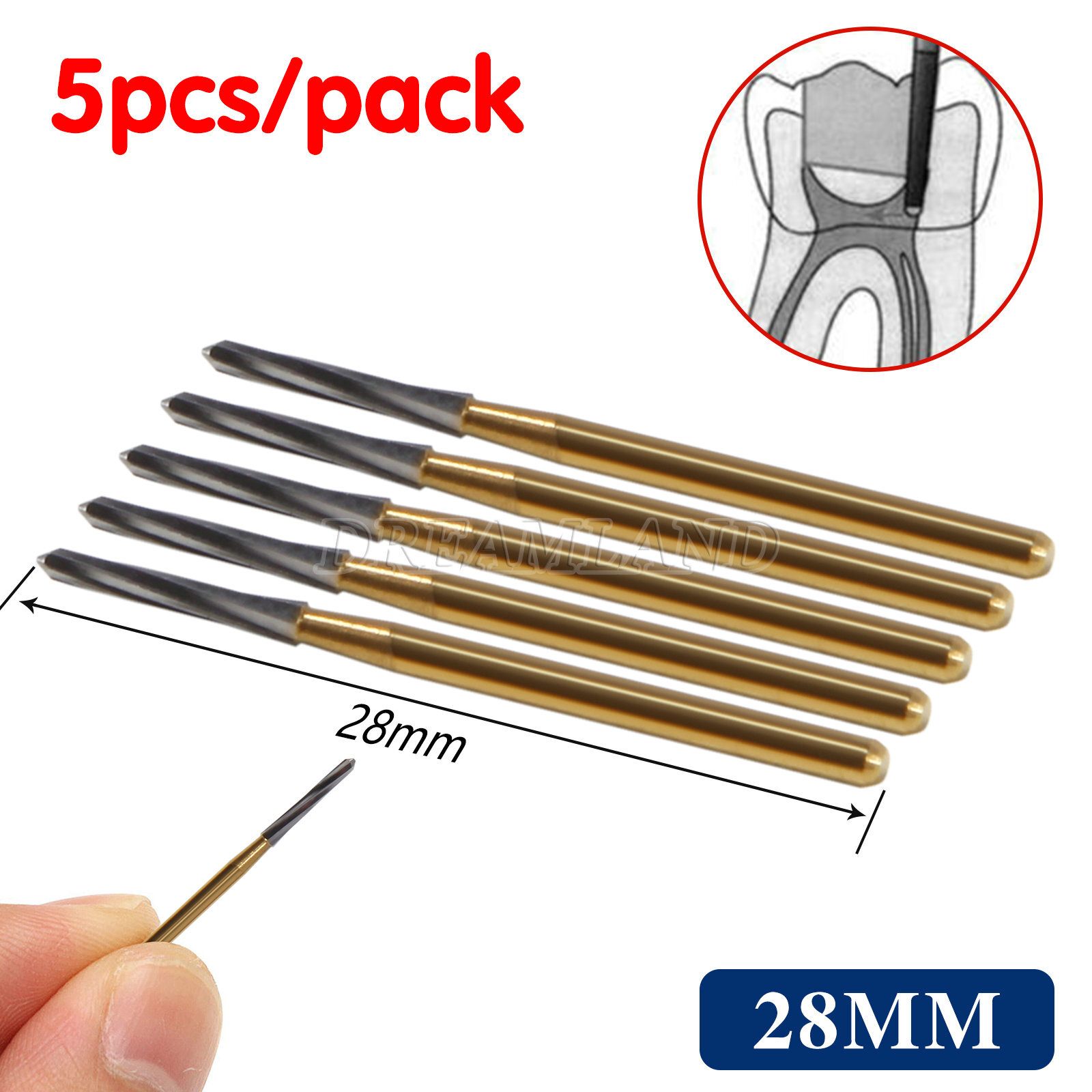 1-10 pack Dental Drill Carbide Tungsten Steel Trim Finishing FG ENDO-Z Burs 28mm