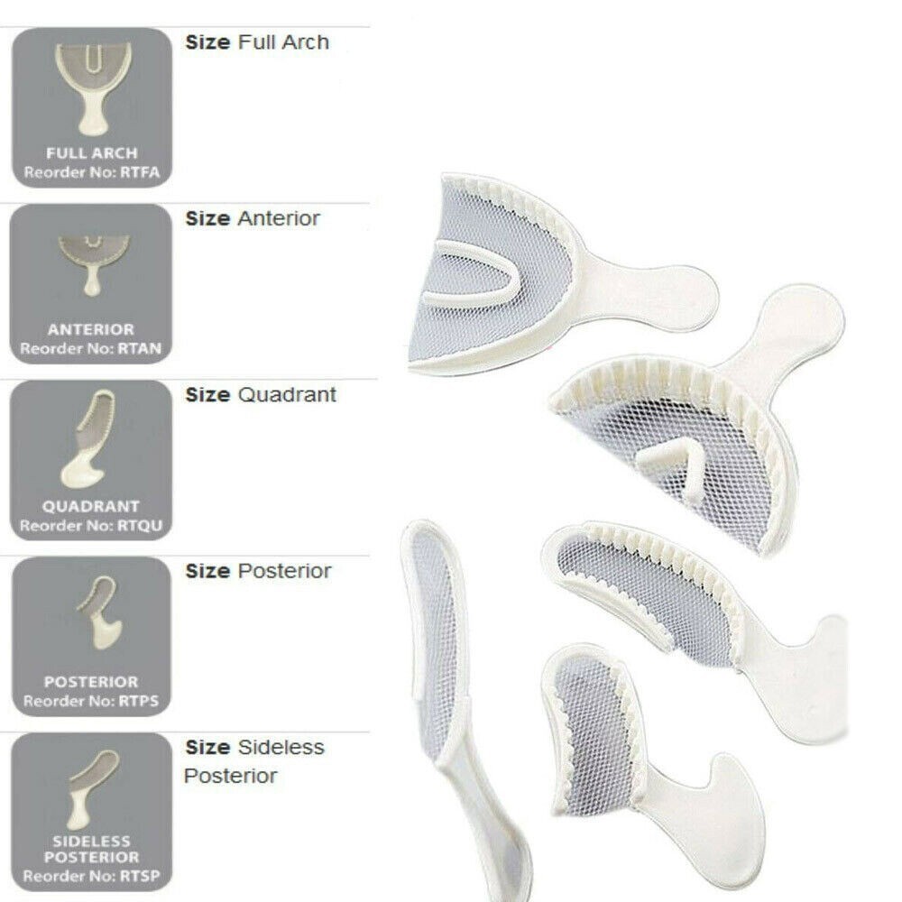 Dental Disposable Triple Impression Bite Registration Trays Mold Posterior Arch