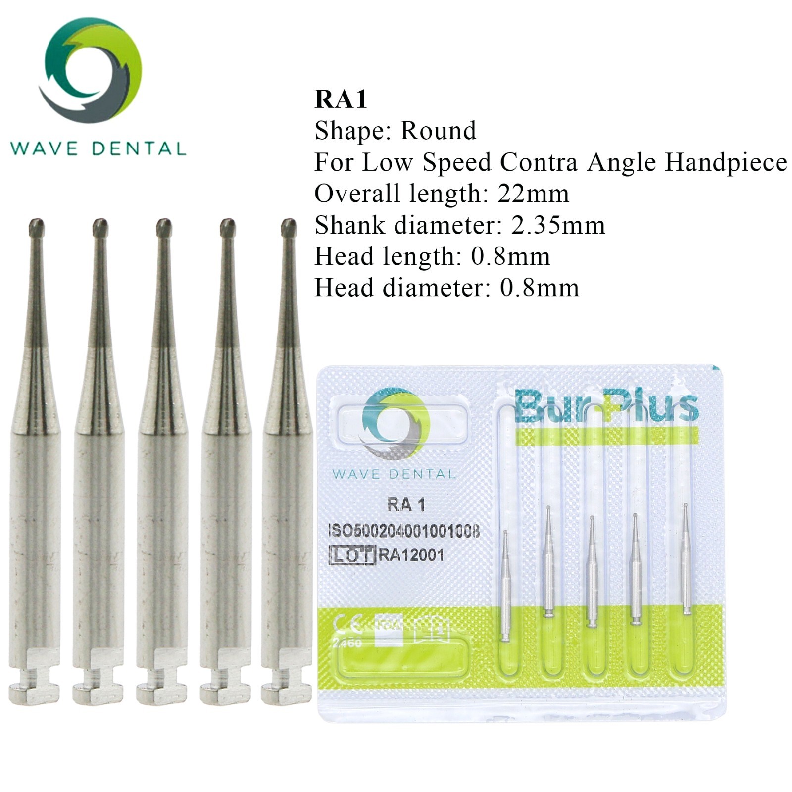 Wave Dental Carbide Burs RA SURG 2 4 6 8 For Low Speed Contra Angle Latch 2.35mm