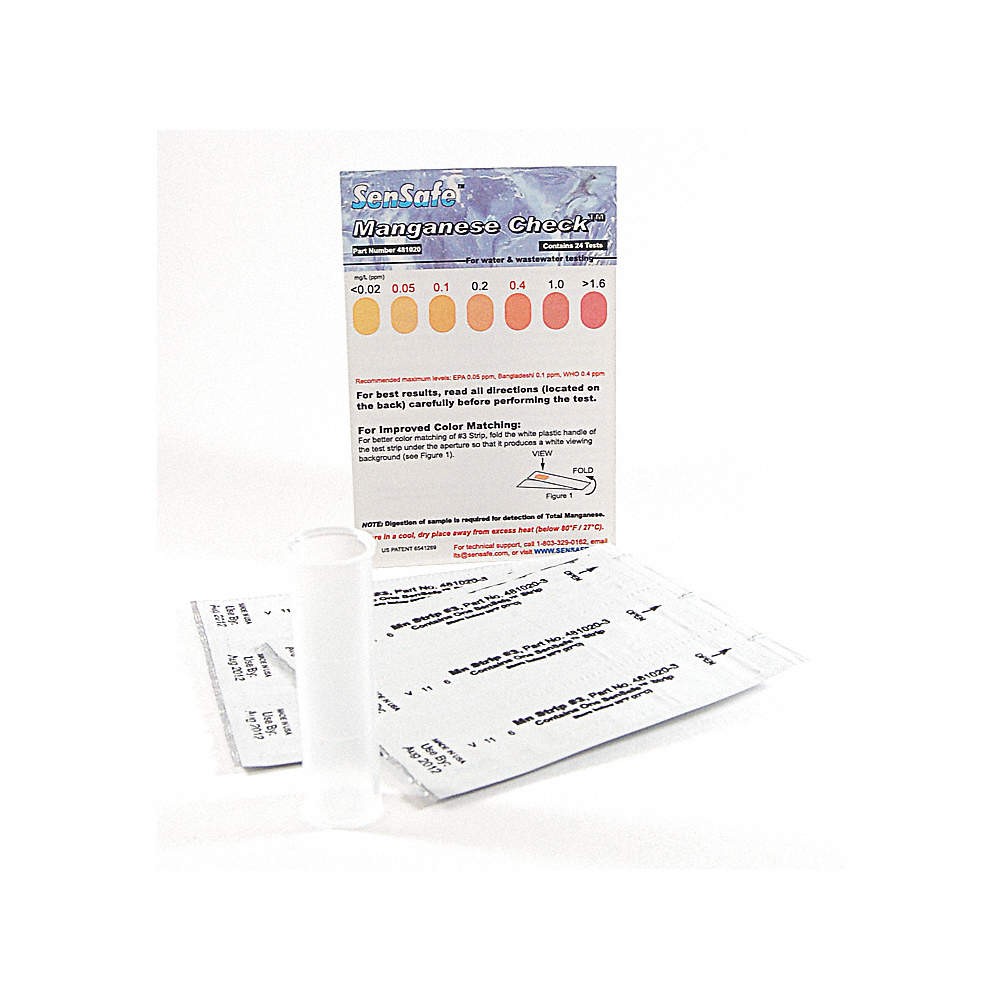 INDUSTRIAL TEST SYSTEMS 481020 Test Strips,Manganese,0.2-2ppm,PK24 PK 4
