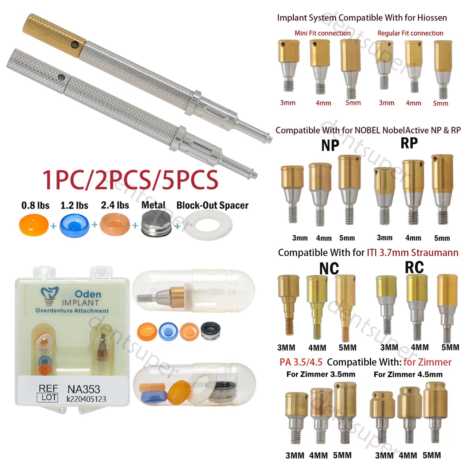 US Locator Tapered System Abutment/Caps for Hiossen Zimmer Nobel Overdenture