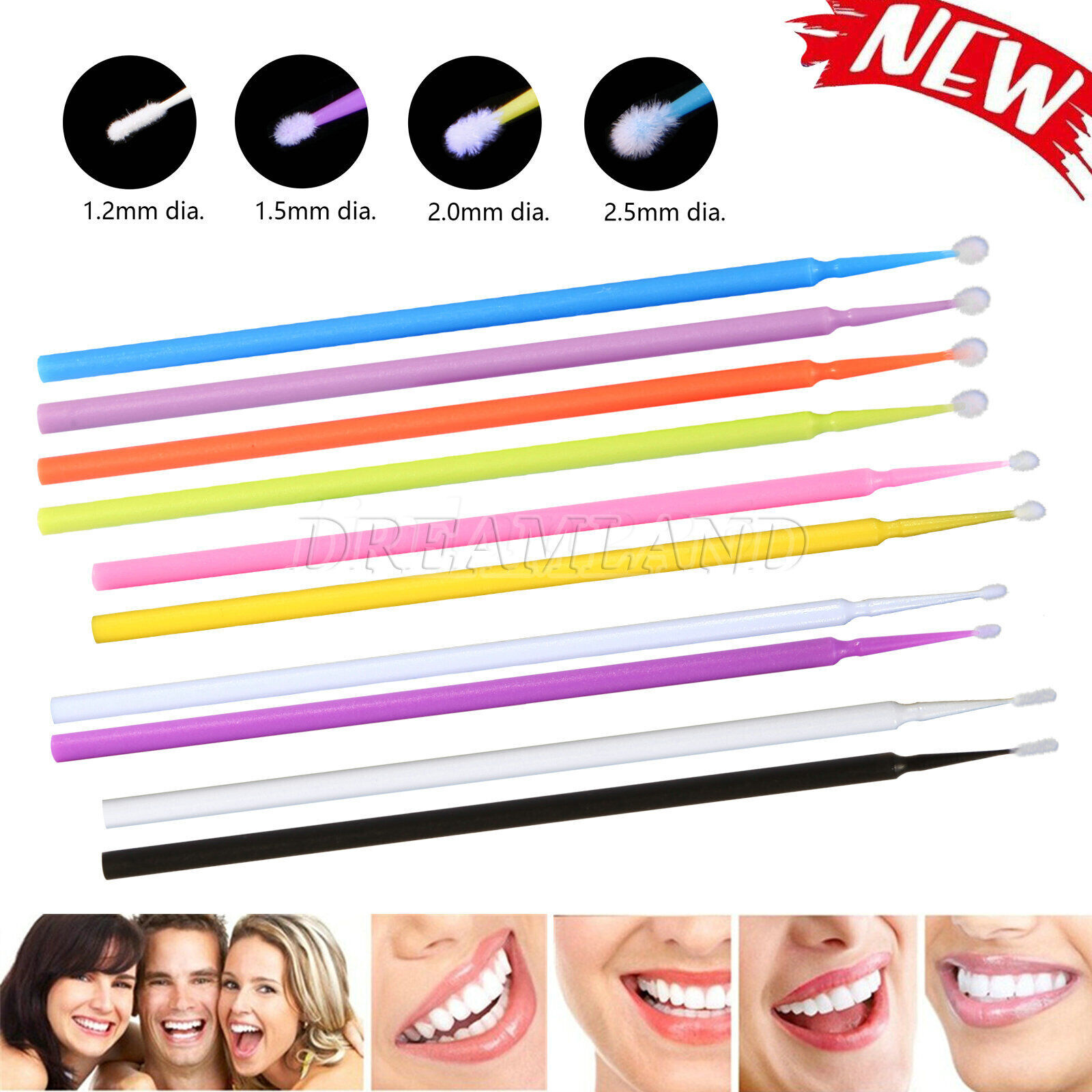 100pcs/pack Dental microbrush brushes applicator tip regular/fine/ultrafine SA