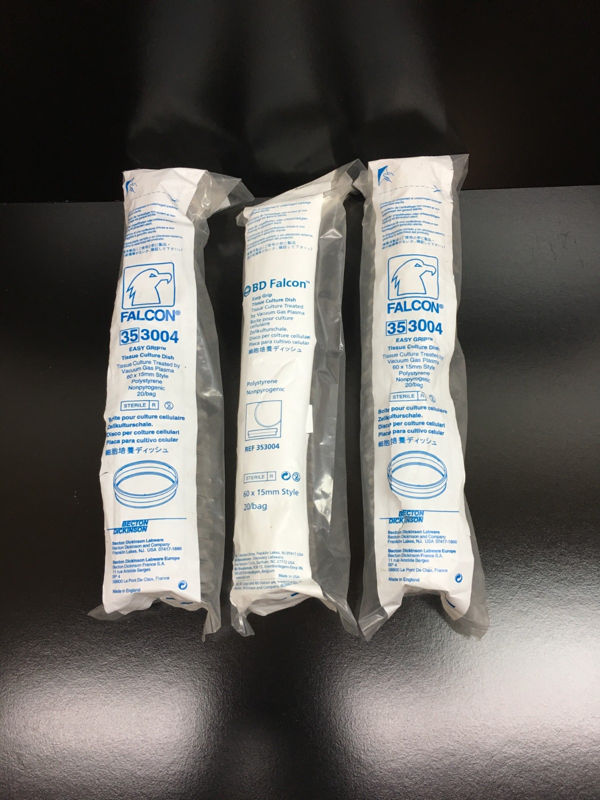 Corning Falcon REF 353004 TC Treated Style Cell Culture Dish 60mm Lot 3 PKS