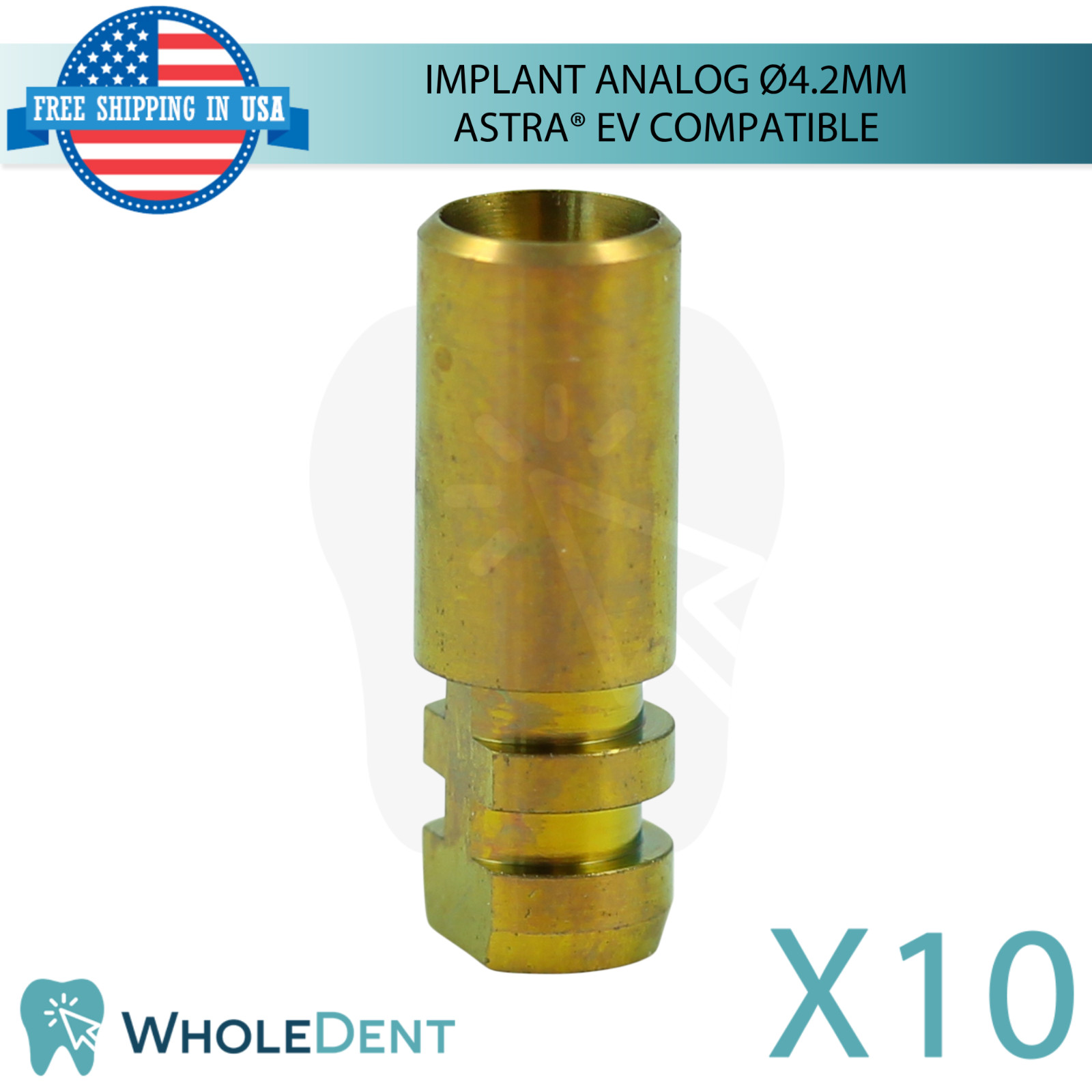 10x Dental Fixture Analog Ø4.2mm Astra® EV Compatible Platform Titanium Lab
