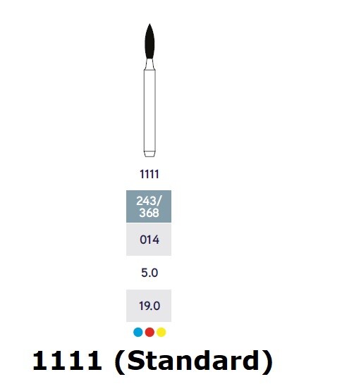 MICRODONT Flame shape 1111 (Fine) FG diamond burs 10/pk Made in Brazil