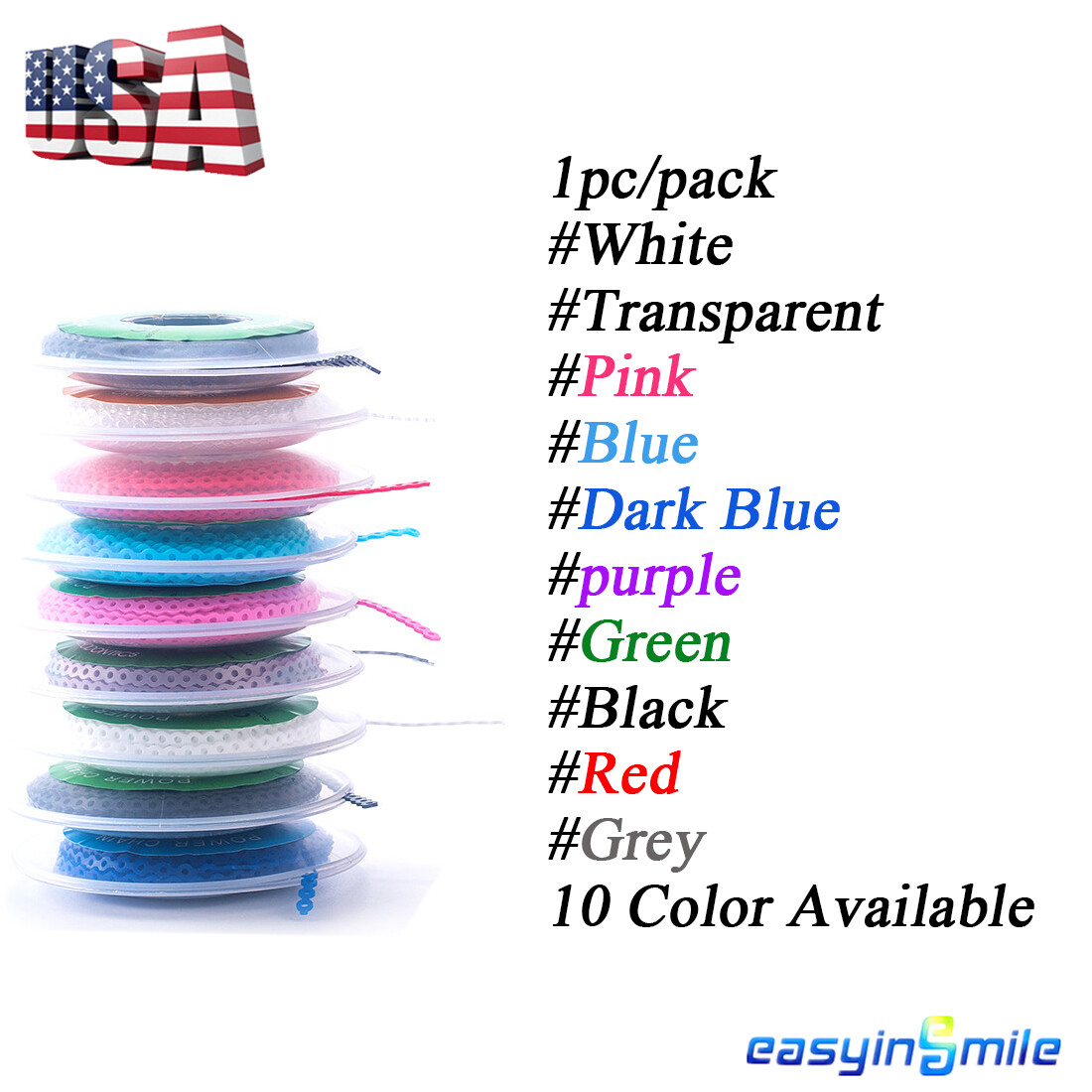 15feetDental braces Power Chain Orthodontic Elastic Ultra Spool 3 size Ring Roll