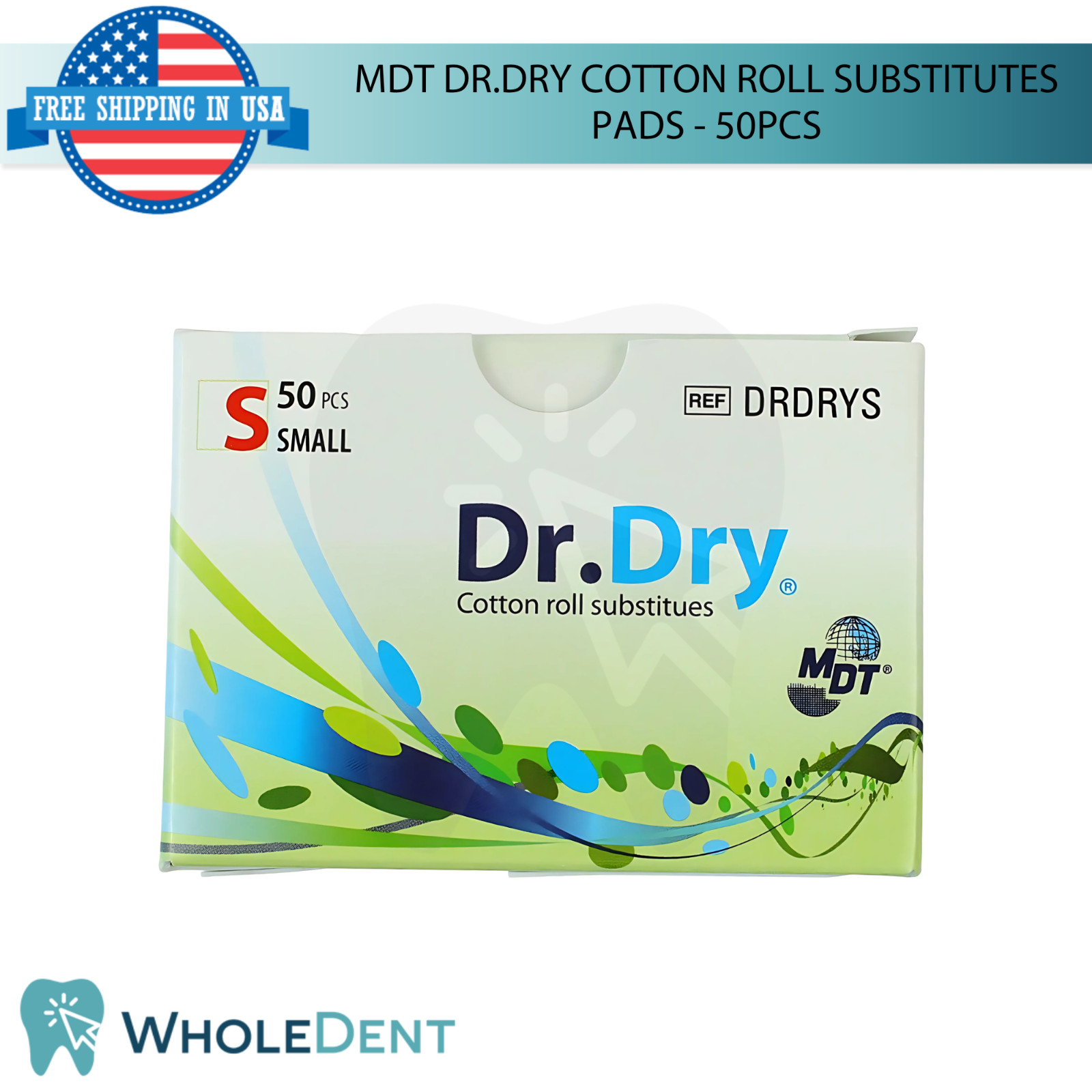 50pcs Dr.Dry Cotton Roll Substitutes Pads Super Absorbent Moisture Control
