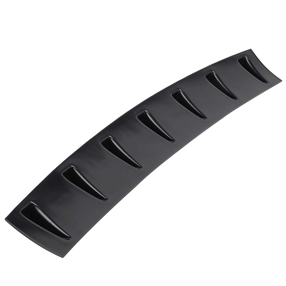 1PC Rear Bumper Lip Diffuser 7 Shark Fin Style Universal PP Glossy Carbon Look