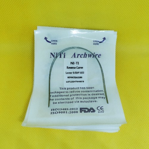Dental Orthodontic Reverse Curve Arch Wires Super Elastic Niti Rectangular Wires