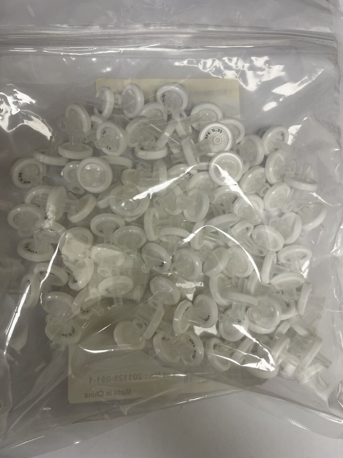100pcs Lab PTFE Membrane Syringe Filter,0.45μm Pore Size13mm