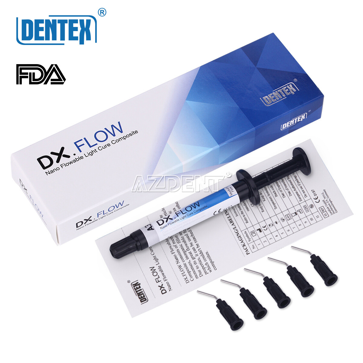 DX Dental Universal/Flowable Curing Light Composite Resin Shade A1 A2 A3 A3.5 B1