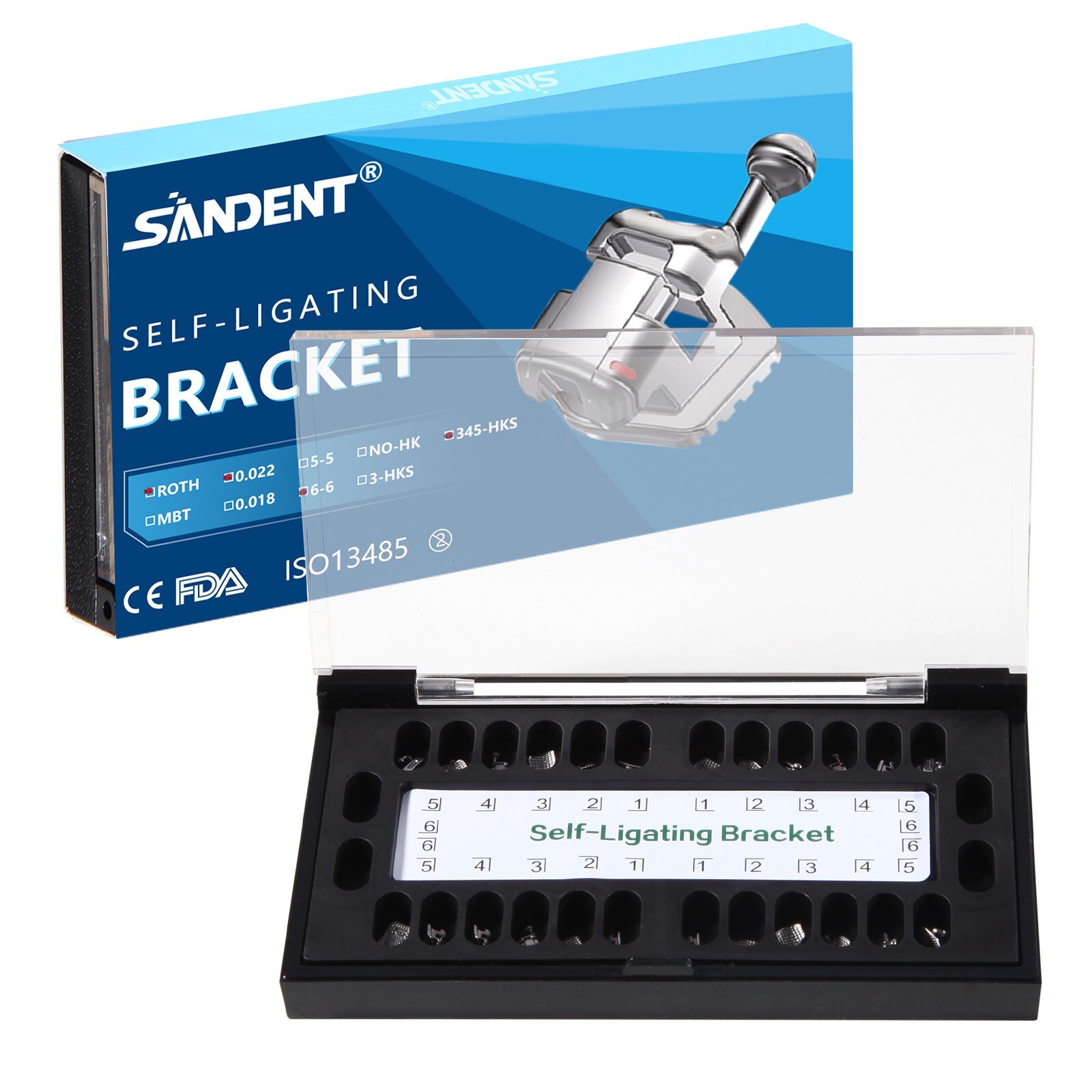 1-10 Boxes Dental Orthodontic Self-Ligating Brackets Braces Mini Roth 022 345 st