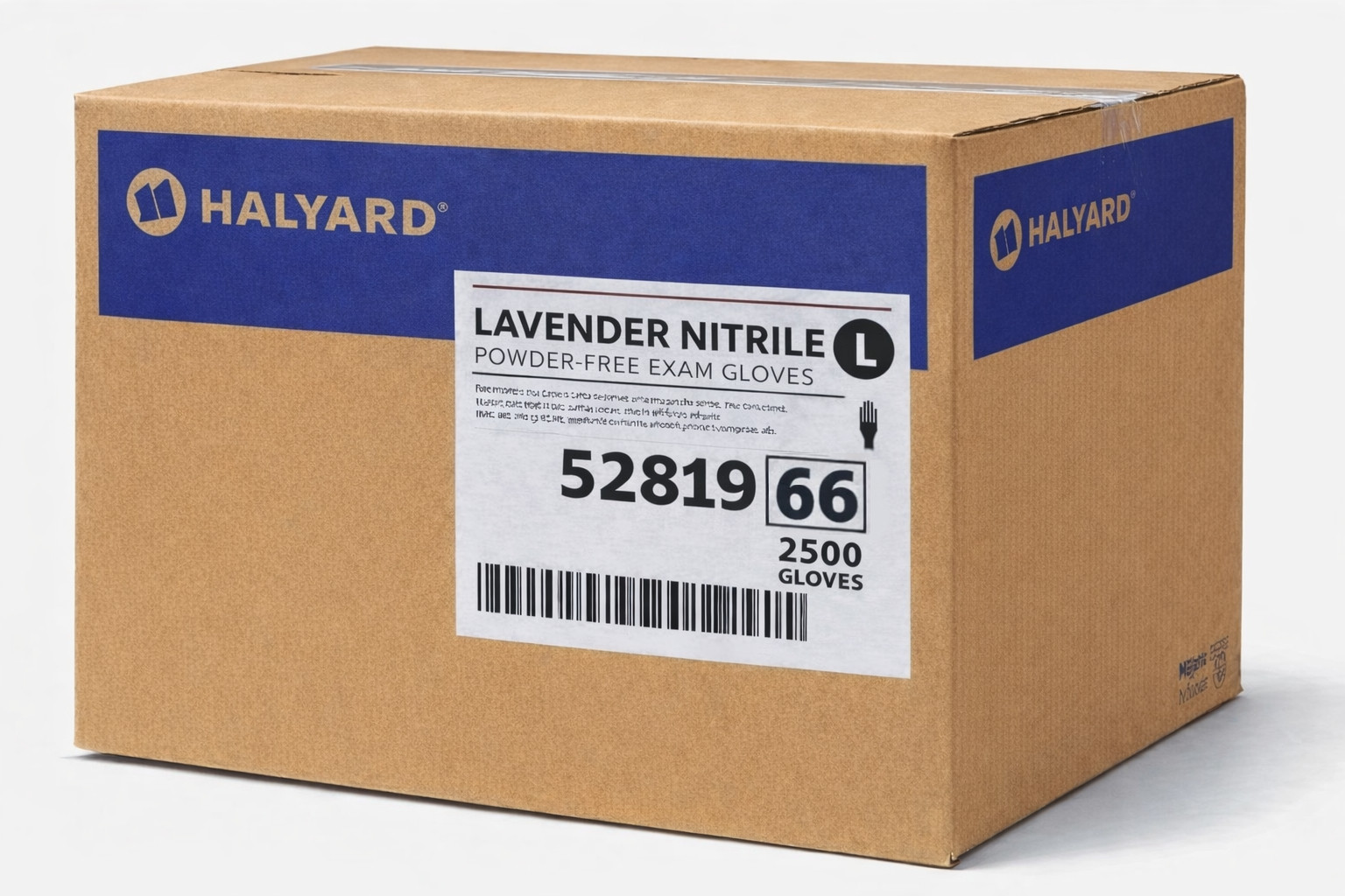 Halyard 52819 Large Lavender Nitrile Exam Gloves 3.1 Mil Case of 2500