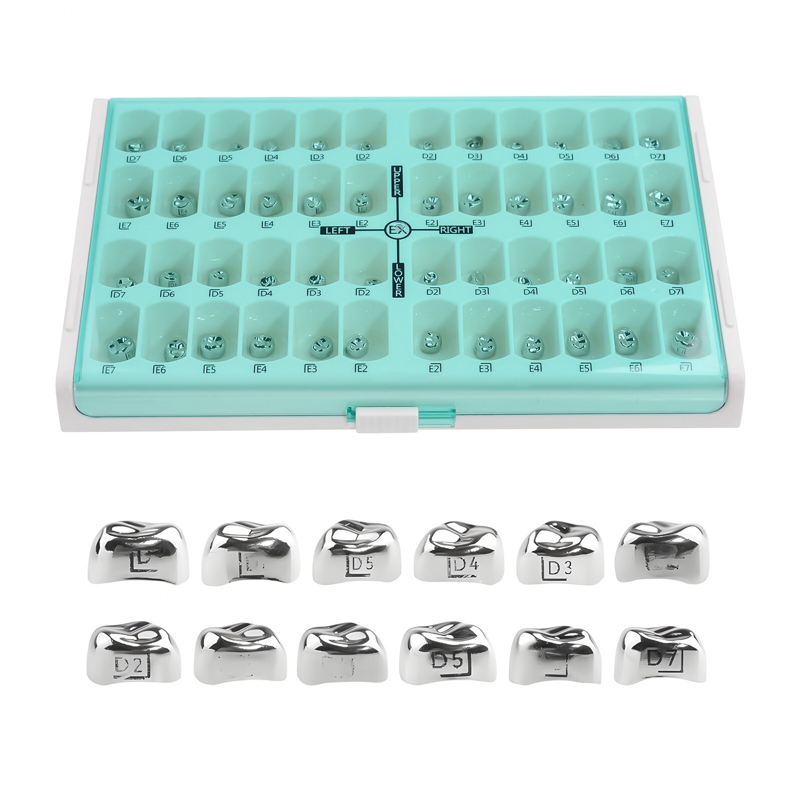 48Pcs/Box Dental Kid Children Crown Preformed Stainless Steel Temporary Crown
