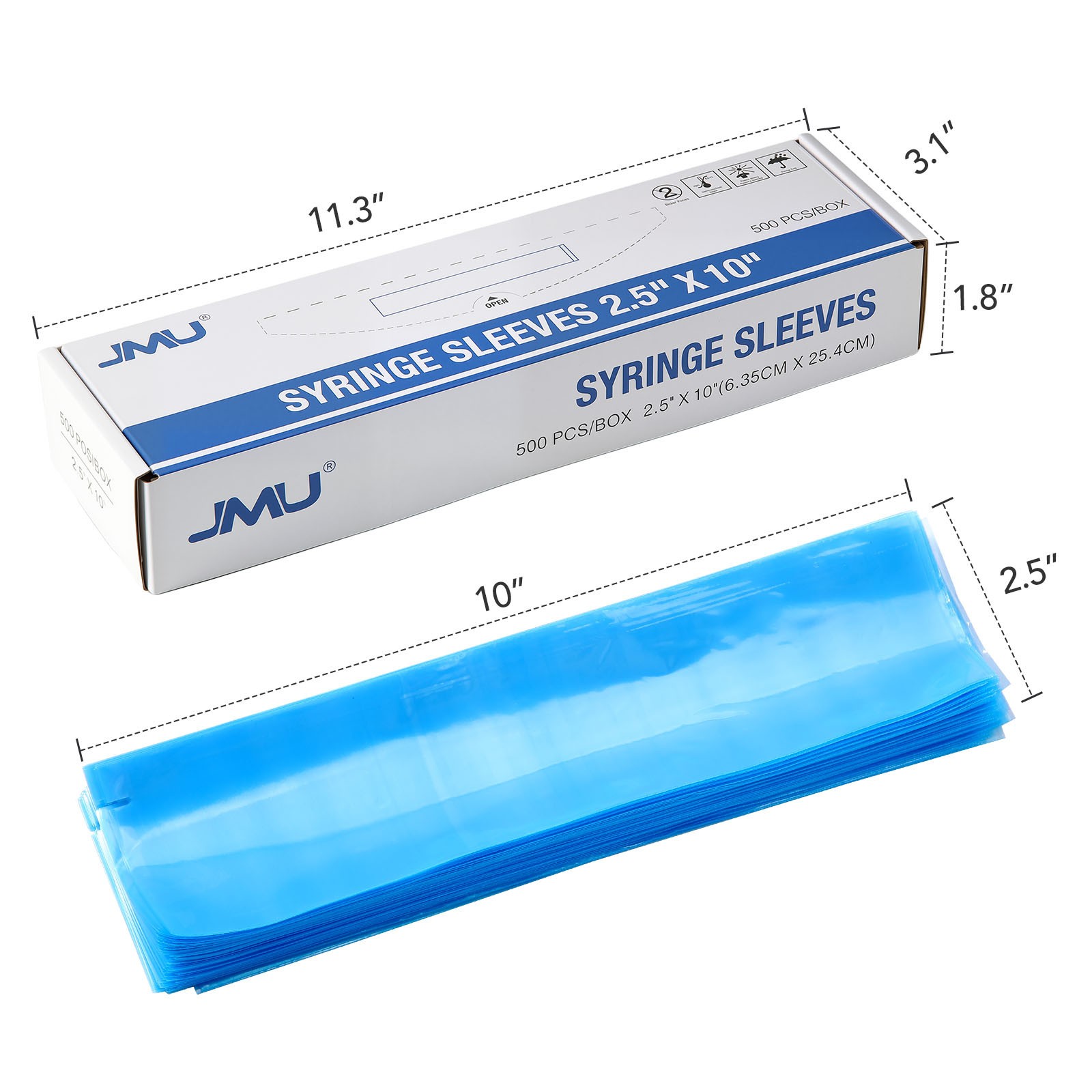 500Pcs/Box JMU Dental 3 Air Water Syringe Cover Sleeves, Pre-cut Opening