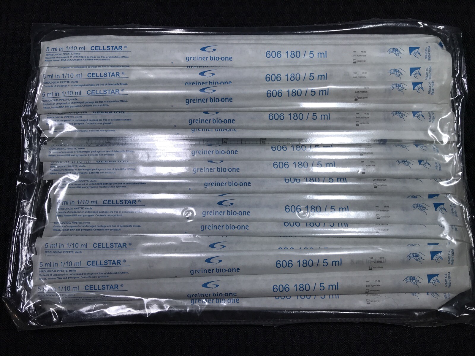 GREINER 5mL in 1/10 Cellstar PS Graduated TD Serological Pipette Sterile Plug