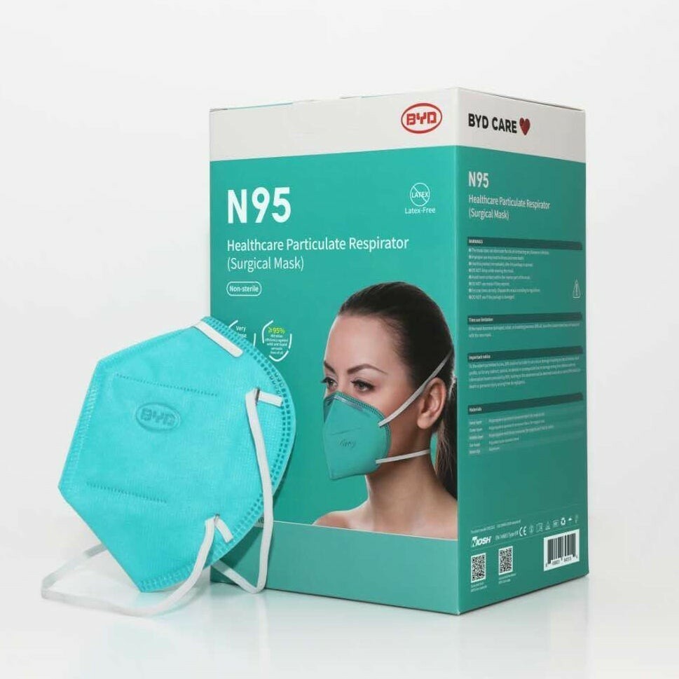 BYD DE2322 N95 Respirator Face Mask – 20 Pack