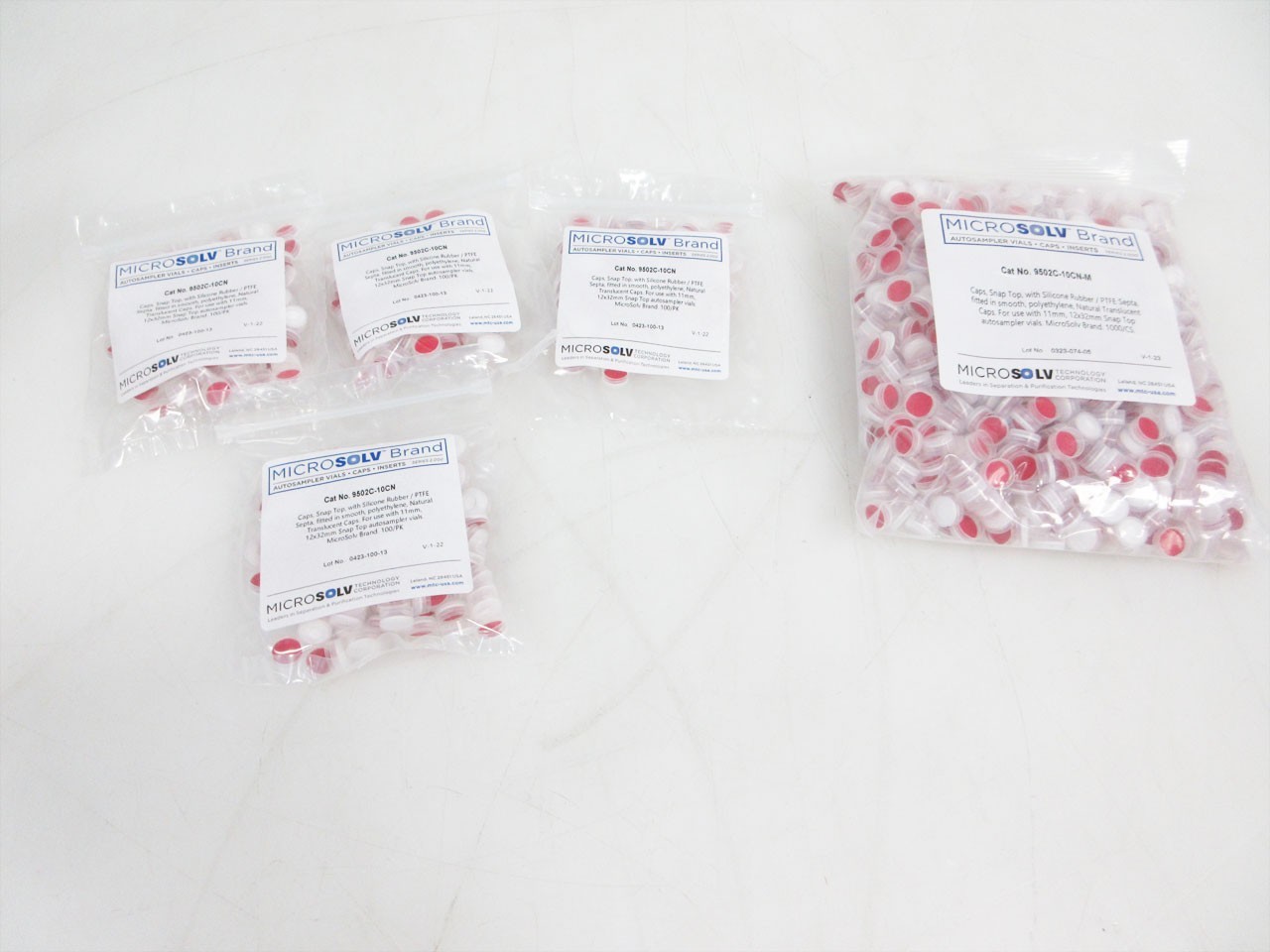 MICROSOLV 9502C-10CN CAPS SNAP TOP SILICONE RUBBER PTFE SEPTA 11 mm HPLC & LC-MS