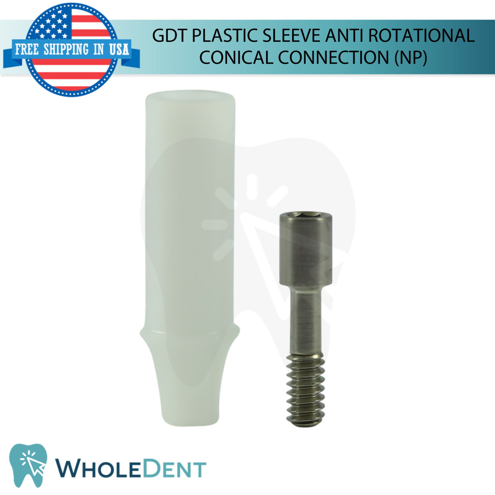 5X GDT Plastic Sleeve Anti Rotational Conical Connection Narrow Platform Ø4.0mm