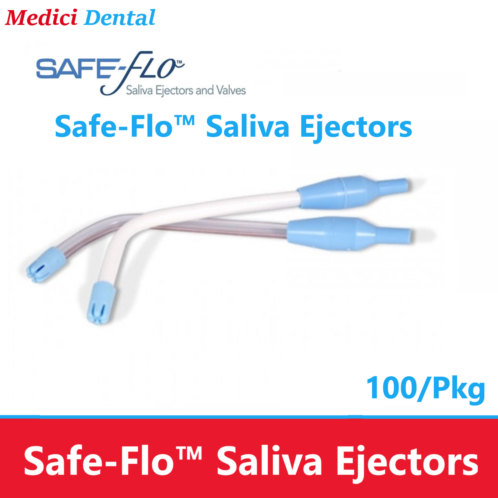 Dental Safe-Flo™ Saliva Ejectors 100/Pk, White – Crosstex Flexible tip M1000WHBU