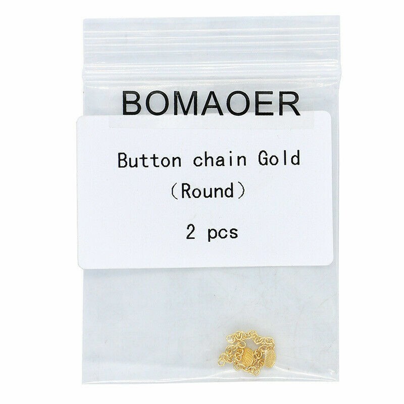Dental Orthodontic Button Chains Lingual Chain Gold Plated 2pcs/pack Round