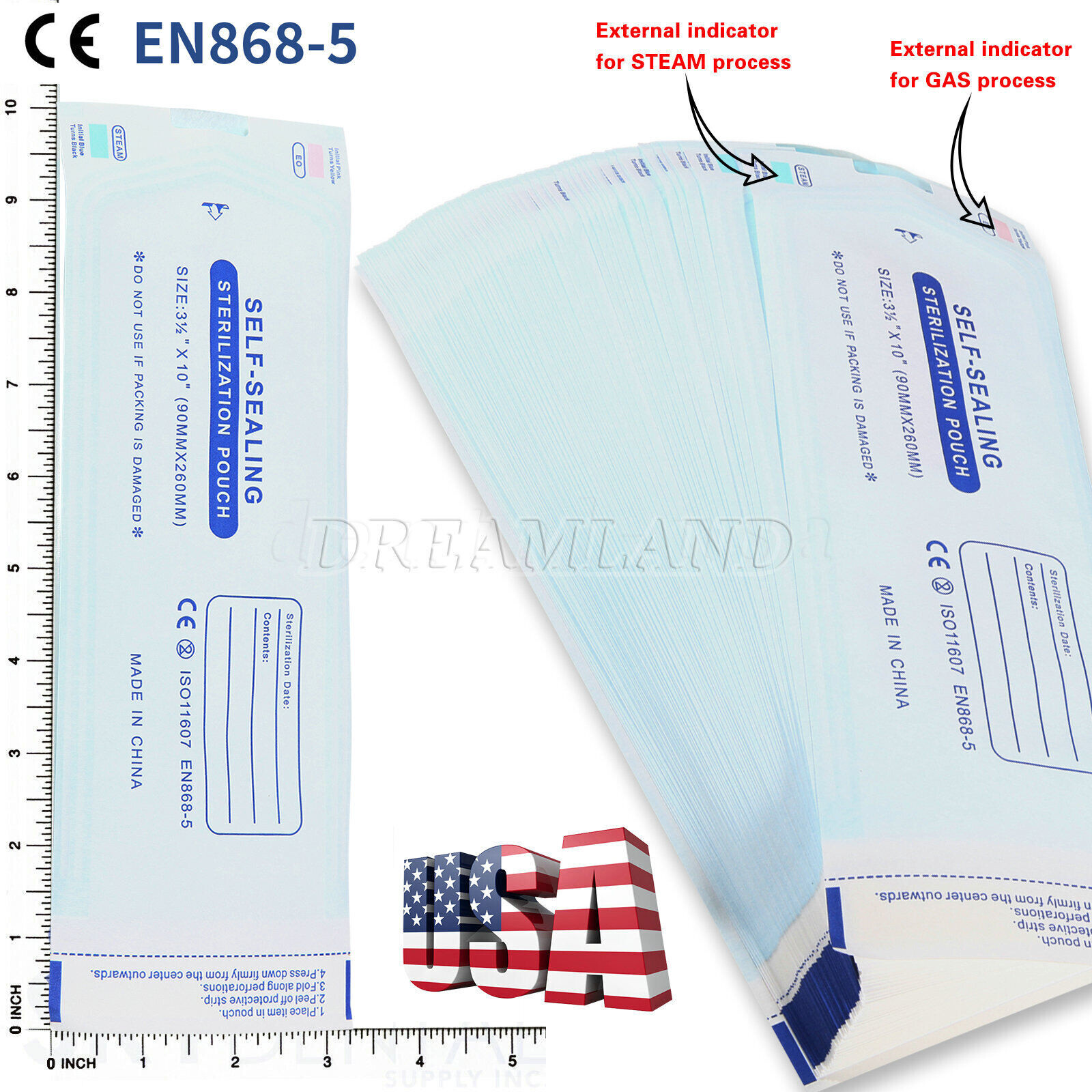 Self Sterilization Pouches Pouch Autoclave, Sterilizer Bags Dental Tattoo Nail