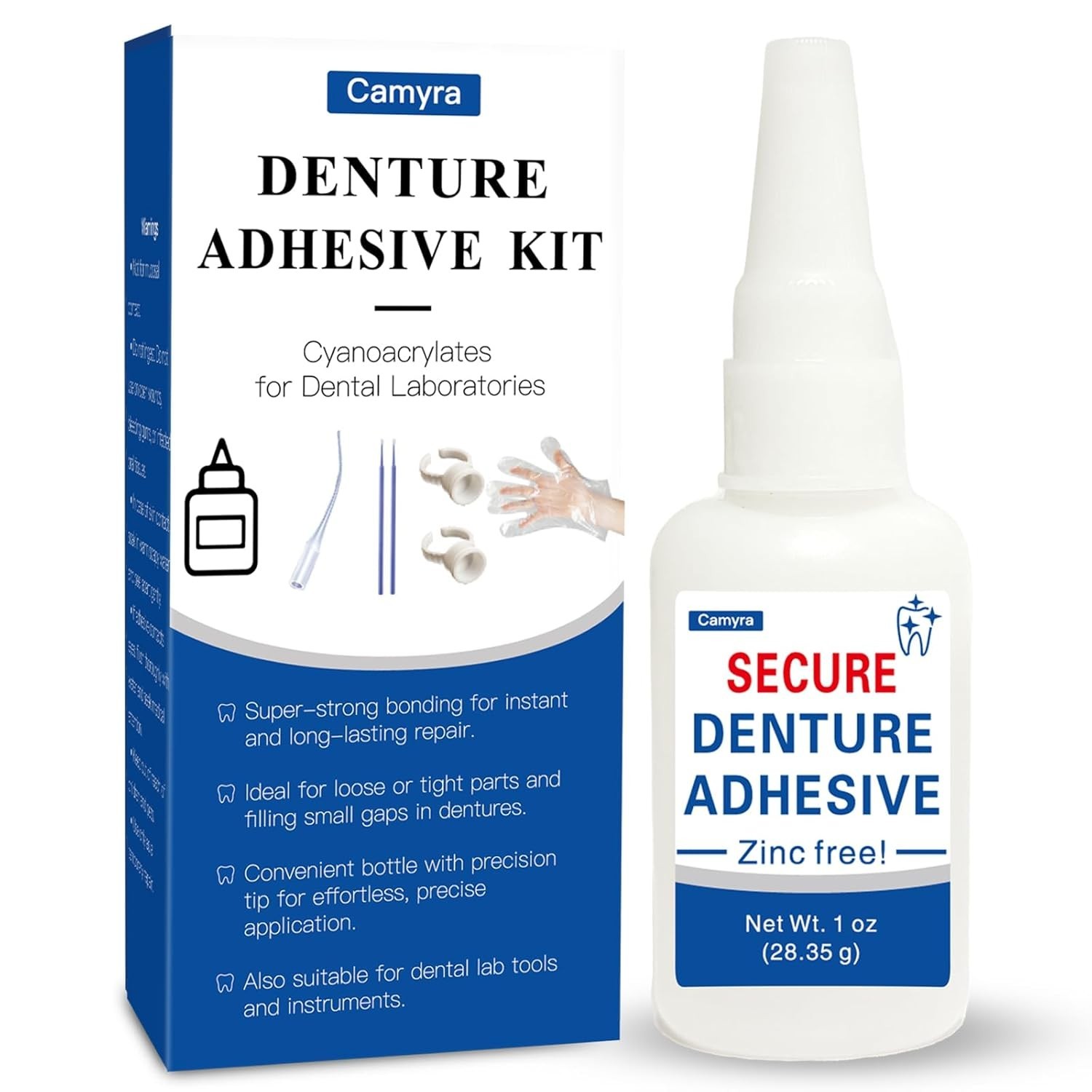 1oz, Repair Cracks & Secure Loose Teeth, Super-Strong Adhesive—Lasts Days to …