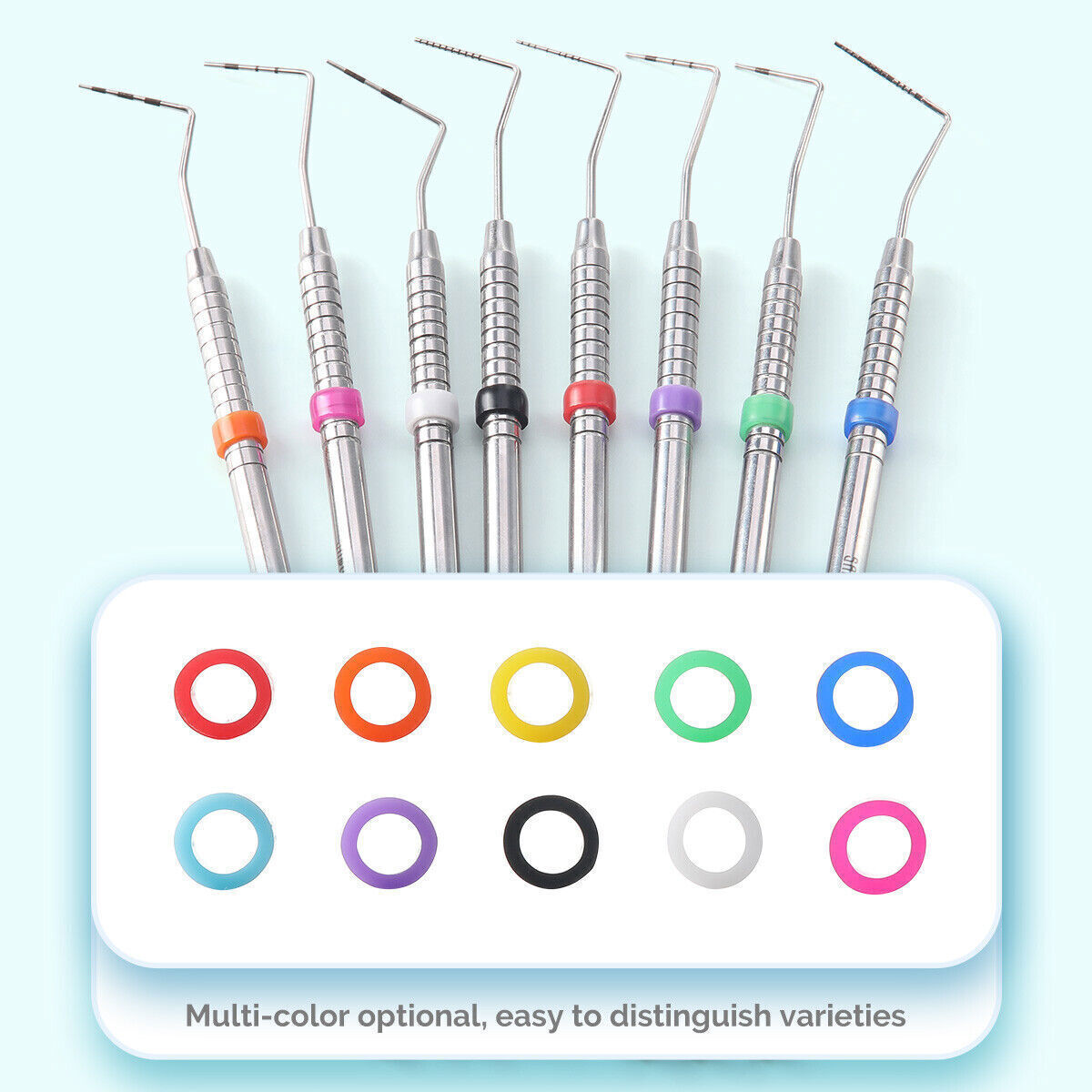 Dental Silicone Color Code Rings Circle Bands Instrument Large/Small 100Pcs/Box