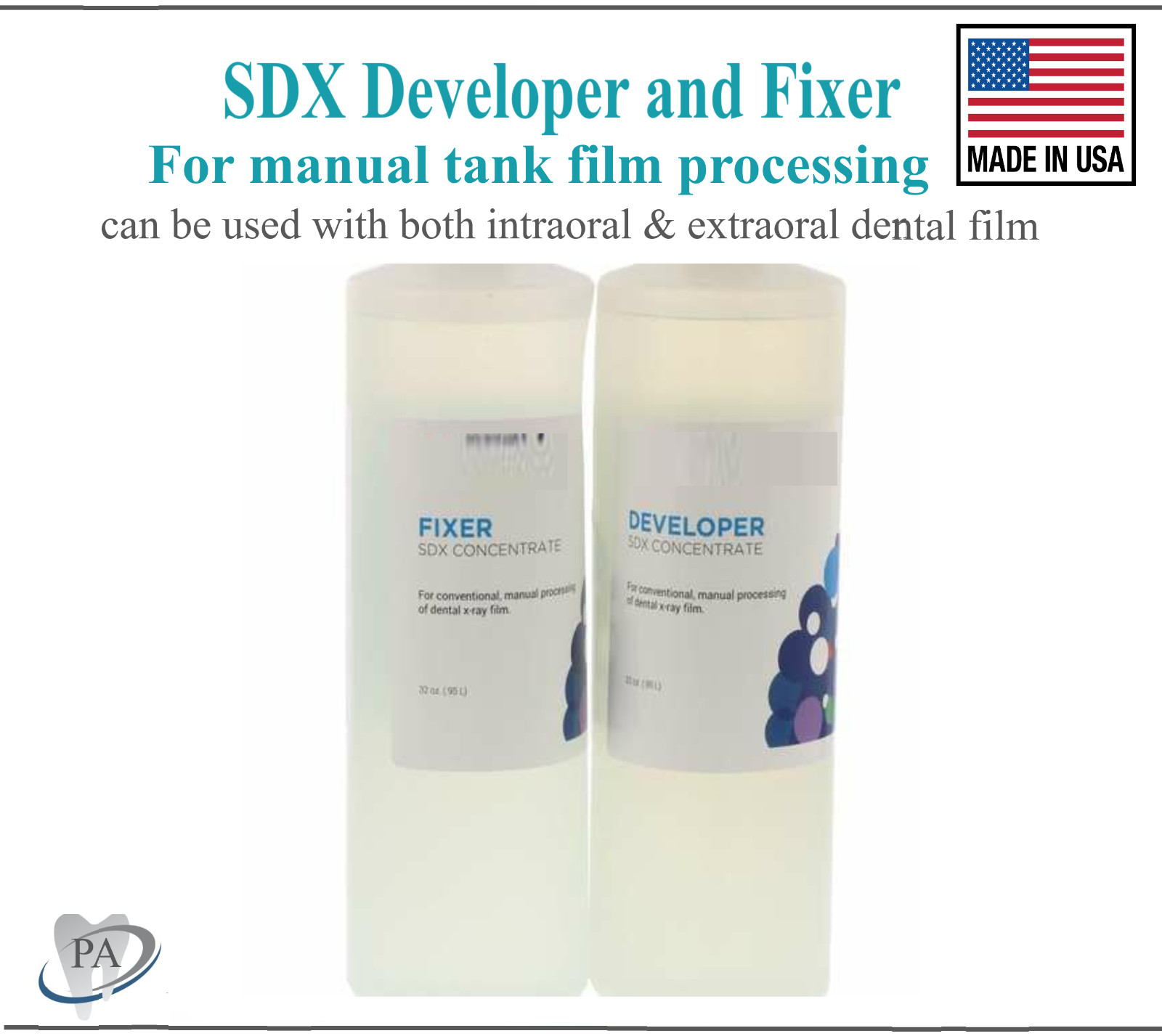 Dental X-Ray SDX Developer and Fixer For Manual Tank film Concentrated Solution