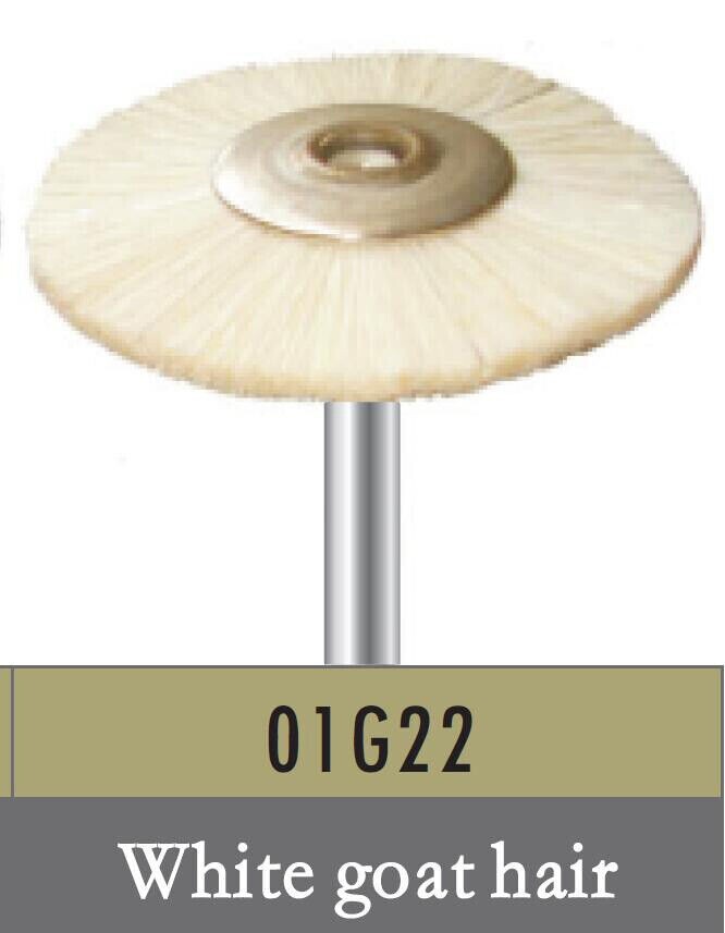 10-500pcs Dental lab Polishing brush Wheel Shape 22mm White goat hair Bomaoer