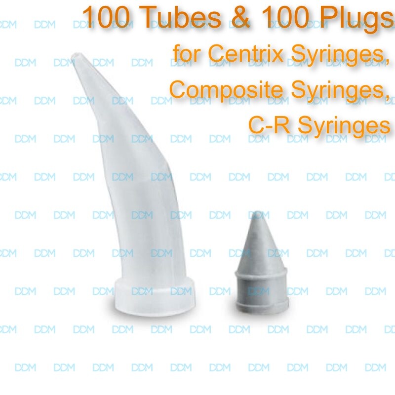 DDM Tubes & Plugs for Centrix Syringes, Composite Syringes C-R Syringes 100 Sets