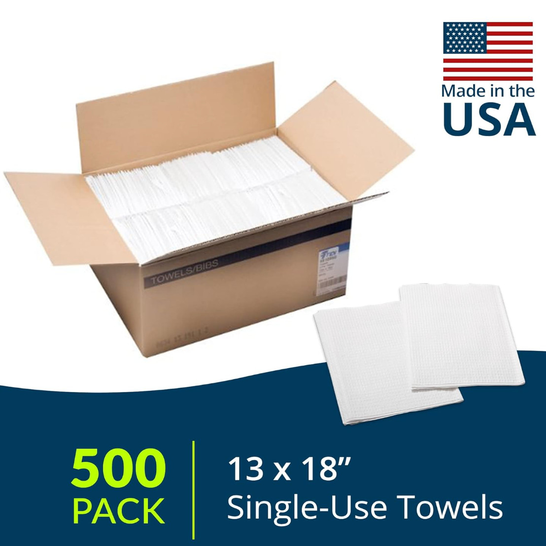 White Single-Use Professional Towels, 13″ x 18″, Embossed, 2-Ply – Case of 500