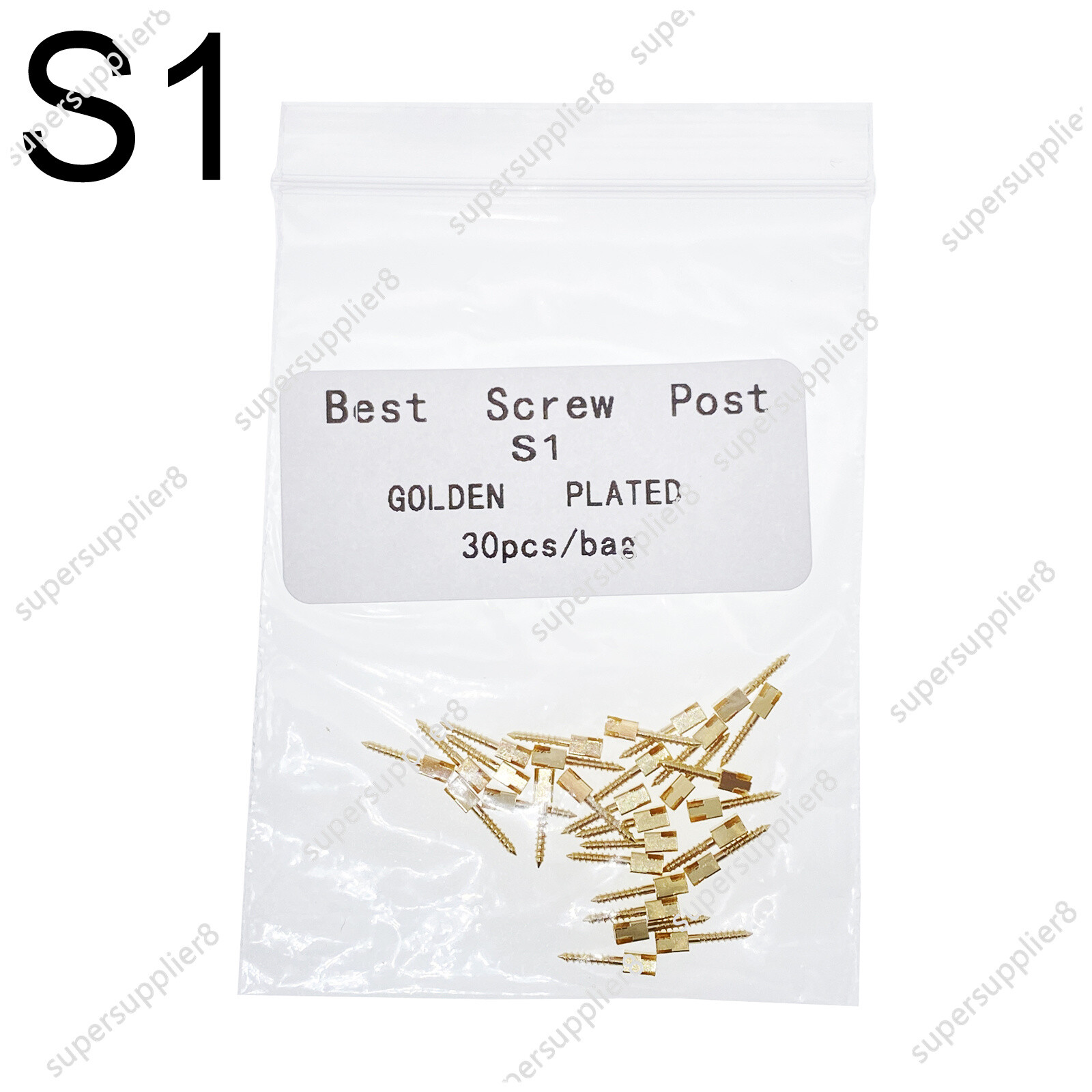 30 Pcs Dental Screw Post 24K Gold Plated Conical Refills S/M/L/XL For Root Canal