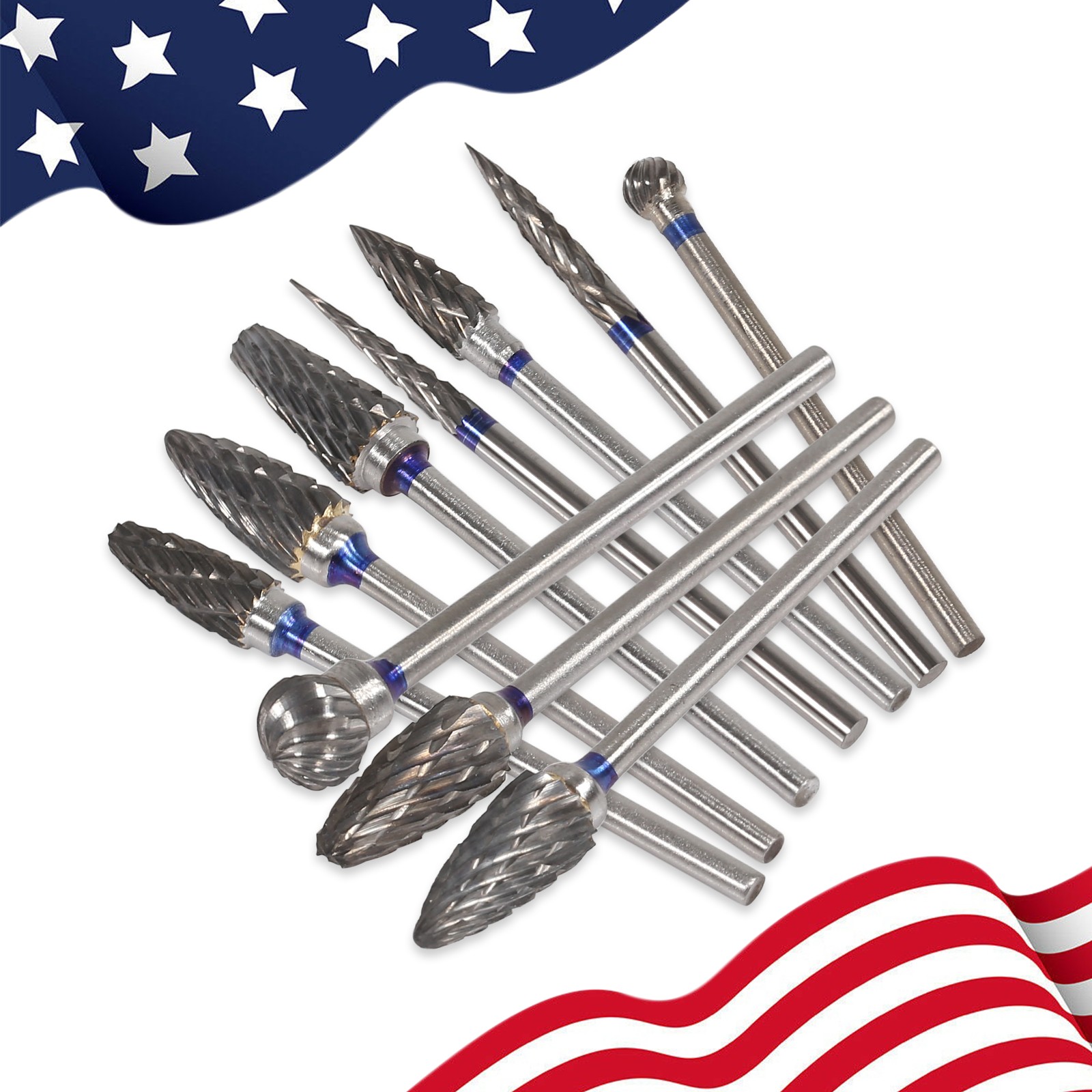 10 Pcs Dental Lab Tungsten Carbide Burs HP 2.35mm for Slow Low Speed Handpiece