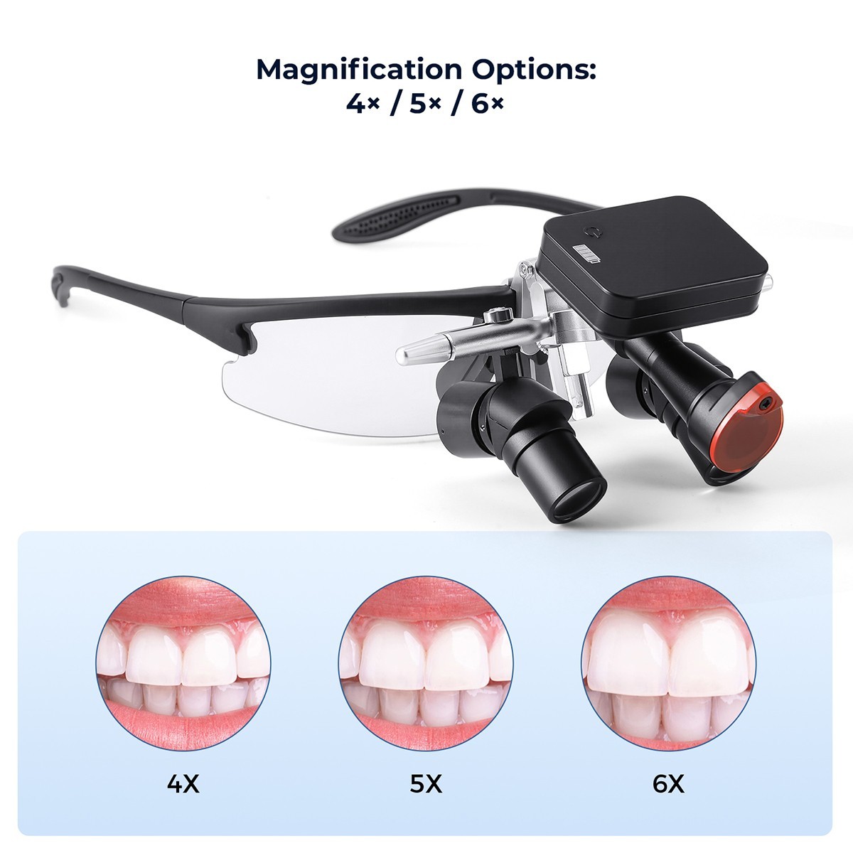 4/5/6X Dental Surgical Medical Loupes Magnifier Binocular Ergo+5w LED Headlight
