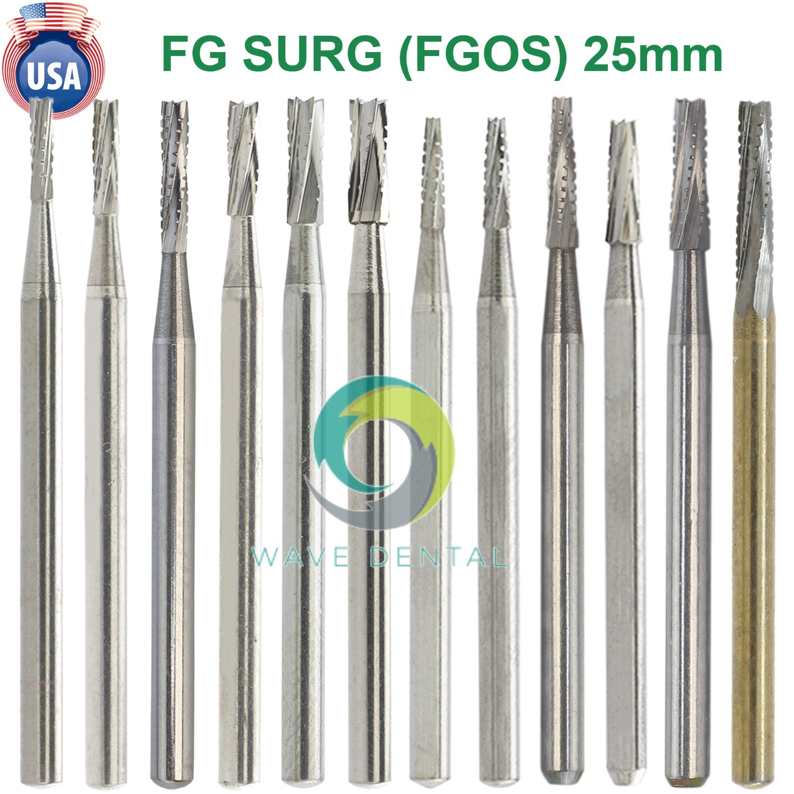 Wave Dental Surgical Bur 25mm Carbide Friction Grip FGOS 557L 702 701 High Speed