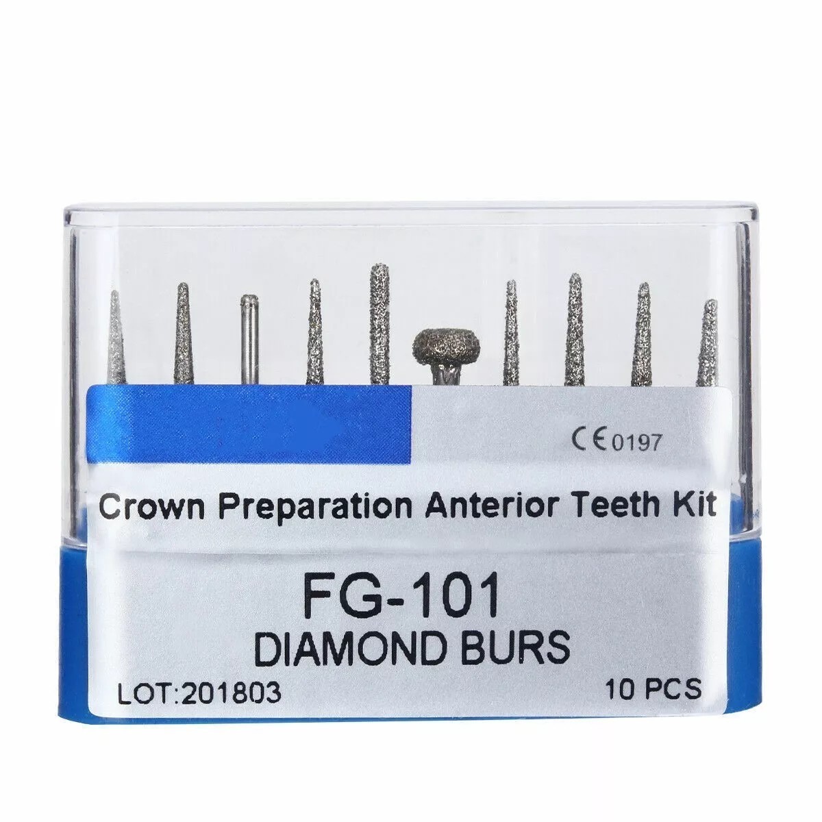 Dental Composite Crown/Bridge Preparation Anterior Diamond Bur Kit FG101/102/108