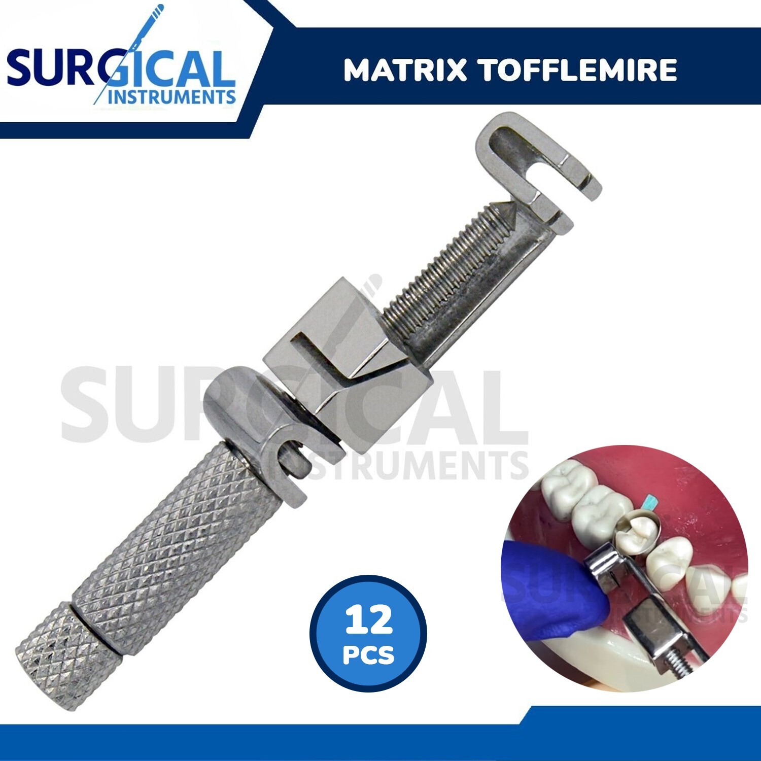 12 pcs Tofflemire Type Junior Contra Angle Matrix Retainer Dental Instruments
