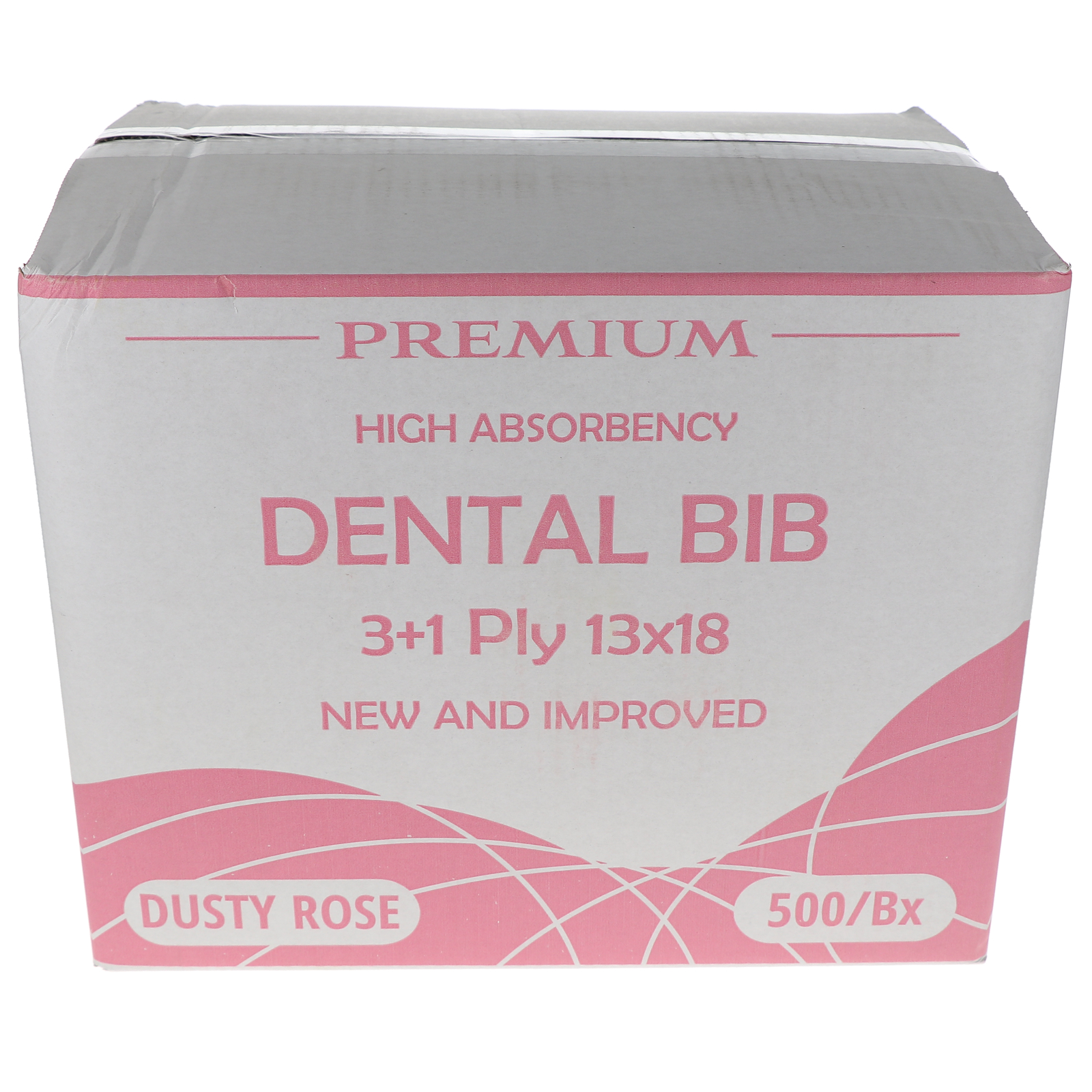 House Brand Dentistry 109233 Dental Patient Bibs 3+1 Ply 13″X18″ Dusty Rose 500P