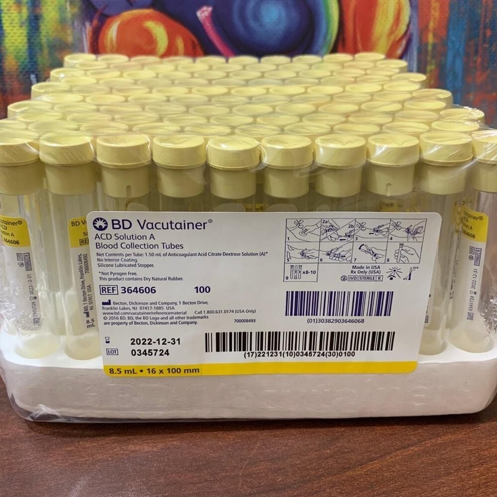 Platelet Rich Plasma LIQUID ACD TEST TUBES 8.5ML PACK OF 100 FREE SHIPPING