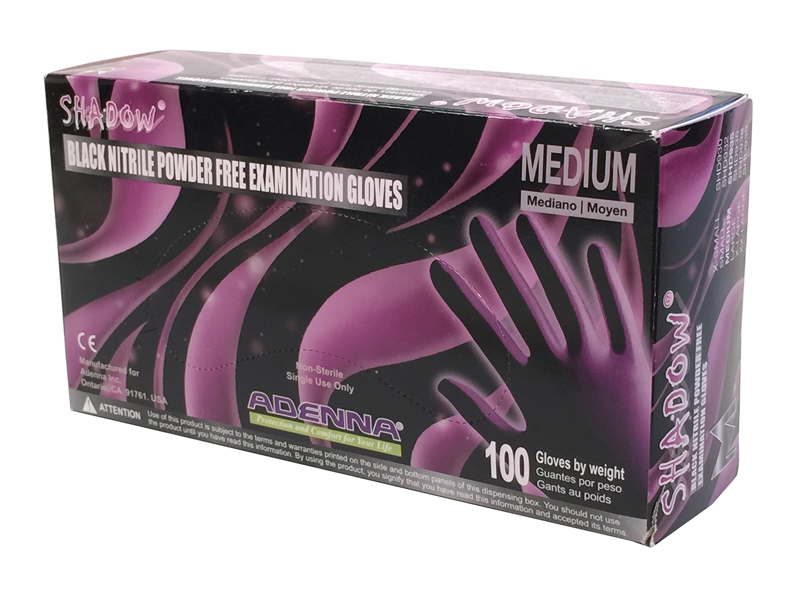 Medium Pack of 100 Black Powder Free Nitrile Gloves Strong Grip Chemical Resi…