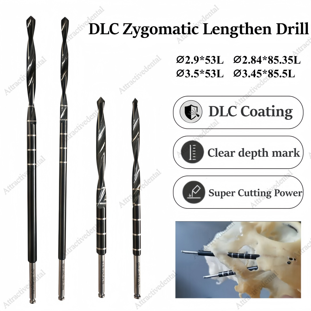 4Size Dental Implants DLC Zygomatic Lengthen Drill For Zygomatic Fixtures System