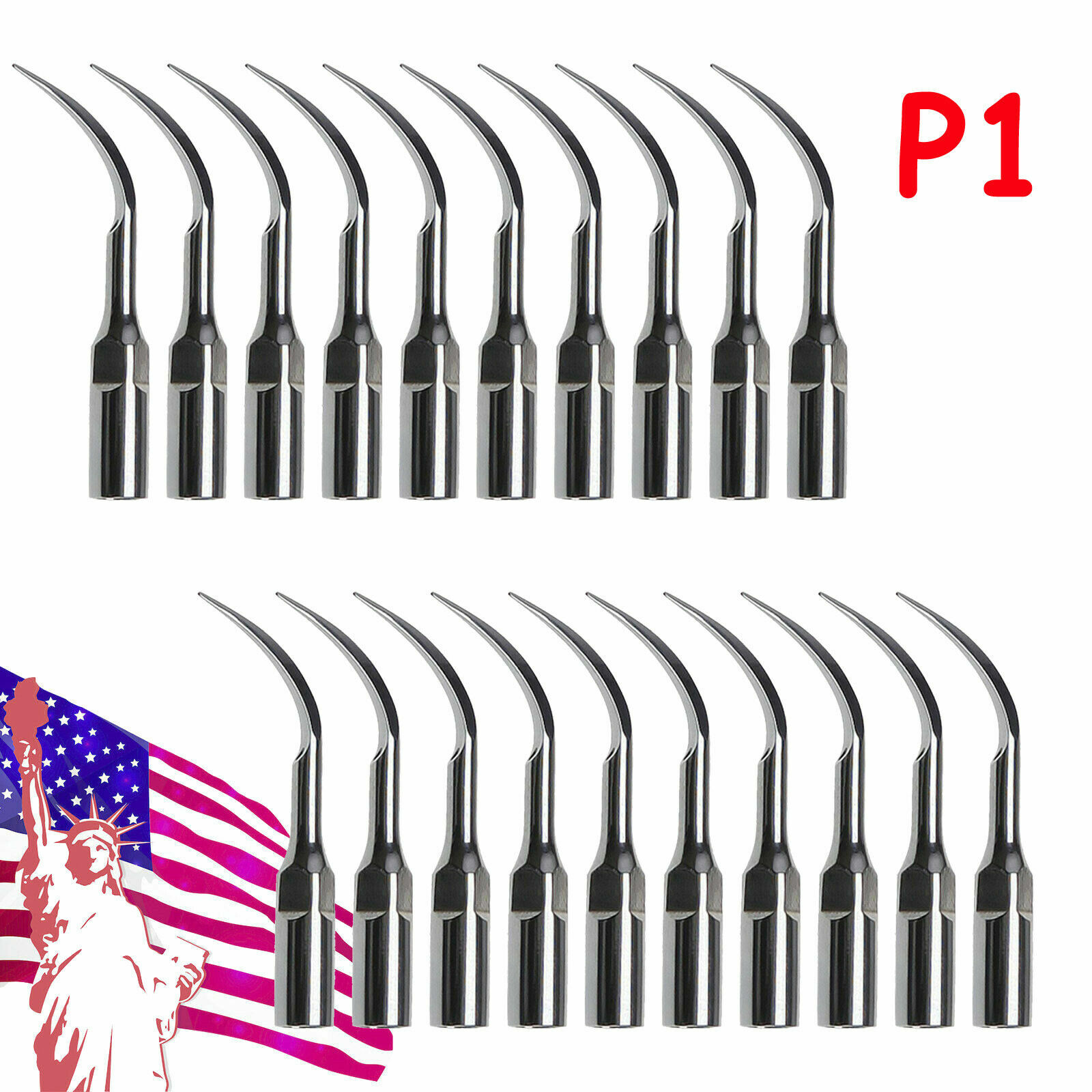 5-20*Dental Ultrasonic Piezo Scaler Perio Tips P1 F/ EMS Woodpecker Handpiece st