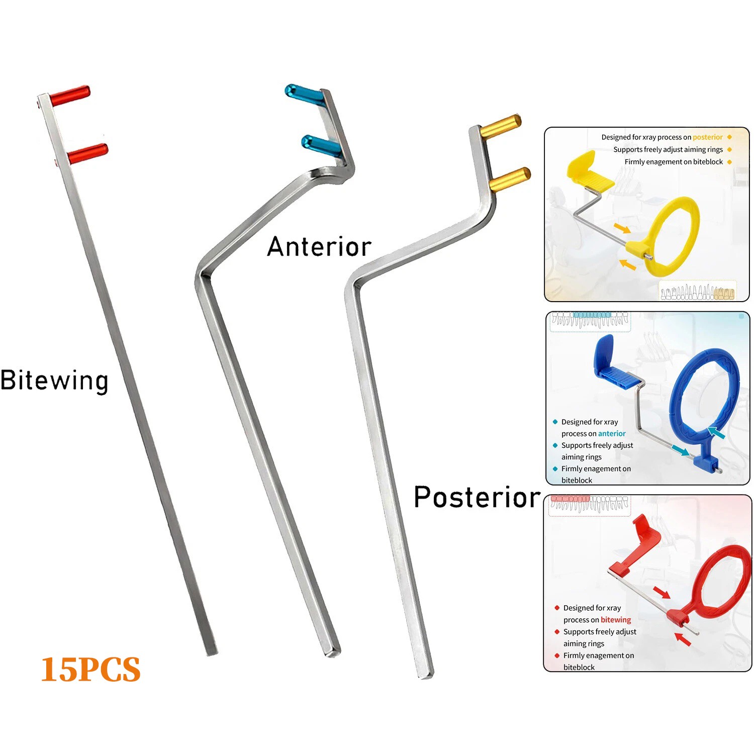 15pcs Dental X-Ray Positioning Dental Sensor Holder Positioner Indicator US