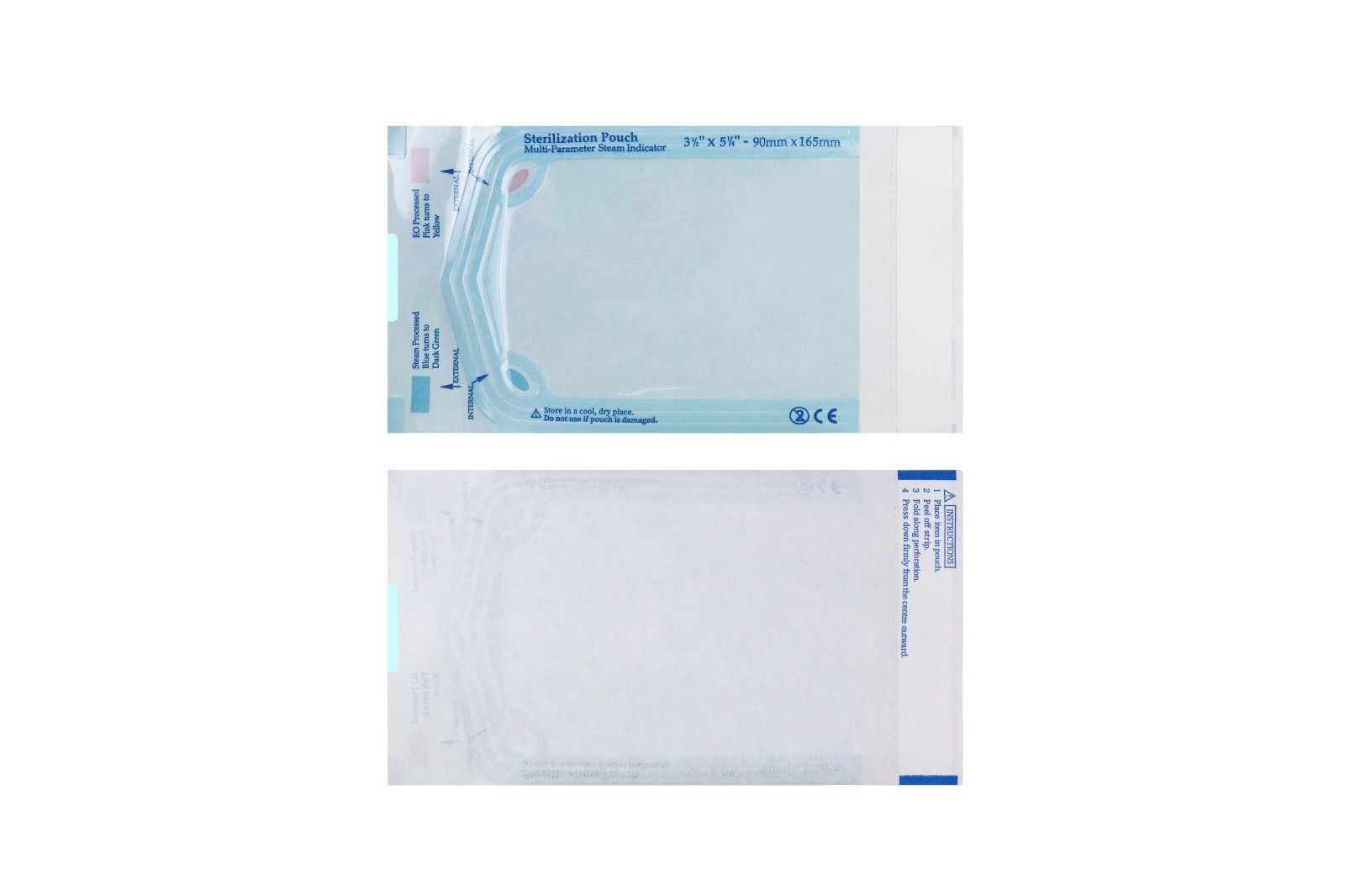 Self Sealing Sterilization Pouches 3.5″*5.25″, 90×(135+30)mm, 200 pcs / box.