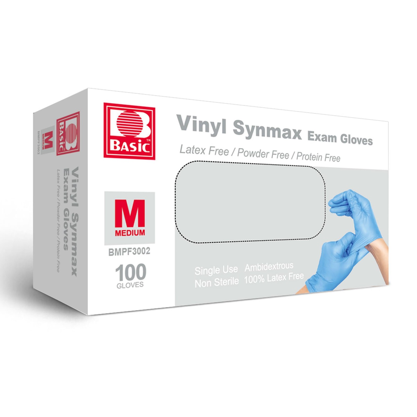 Basic Disposable Vinyl Gloves 100Pcs Medium Size Cleaning Gloves Food Service