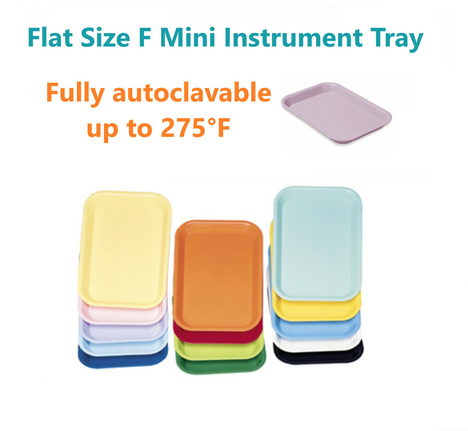 4/Pack – Dental Procedure Set Up Flat Tray Size F (MINI) -Autoclavable 275F