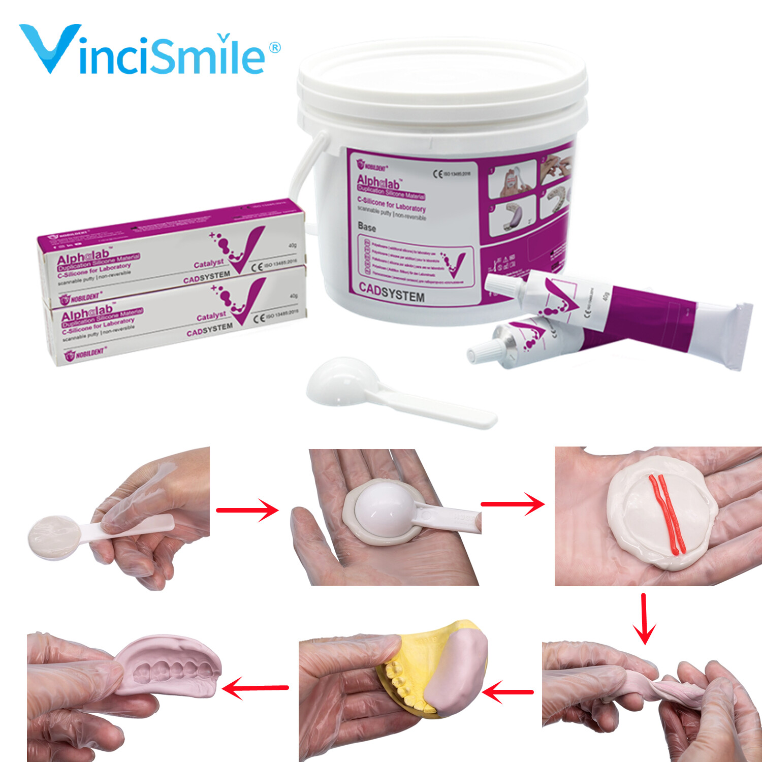 Dental Automix Flexible C-Silicone-Based for Gingival Mask Duplication Silicone